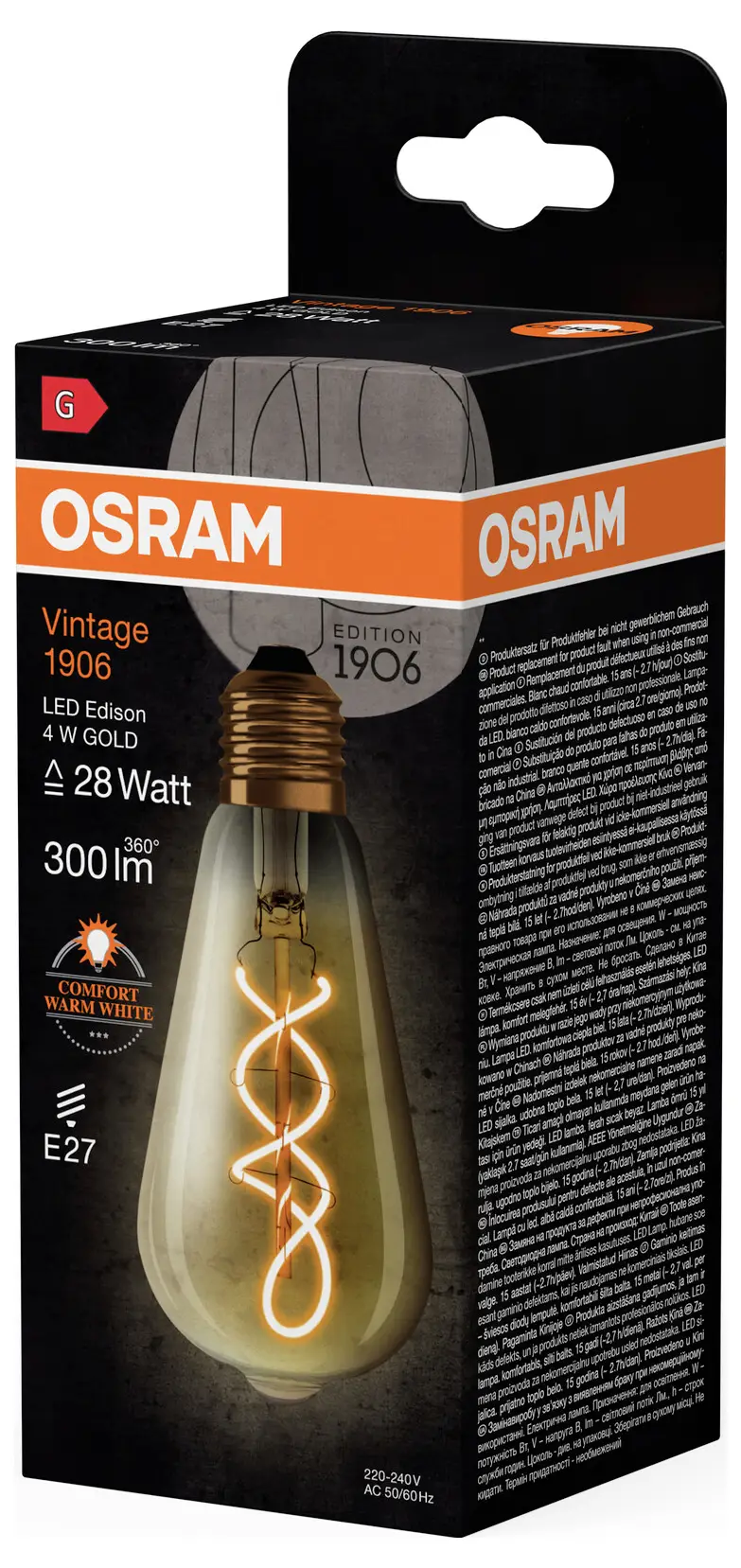 Светодиодная лампа OSRAM HOMELIGHTING 4099854091292 E-27 4 Вт = 28 Вт теплый белый 1 шт.