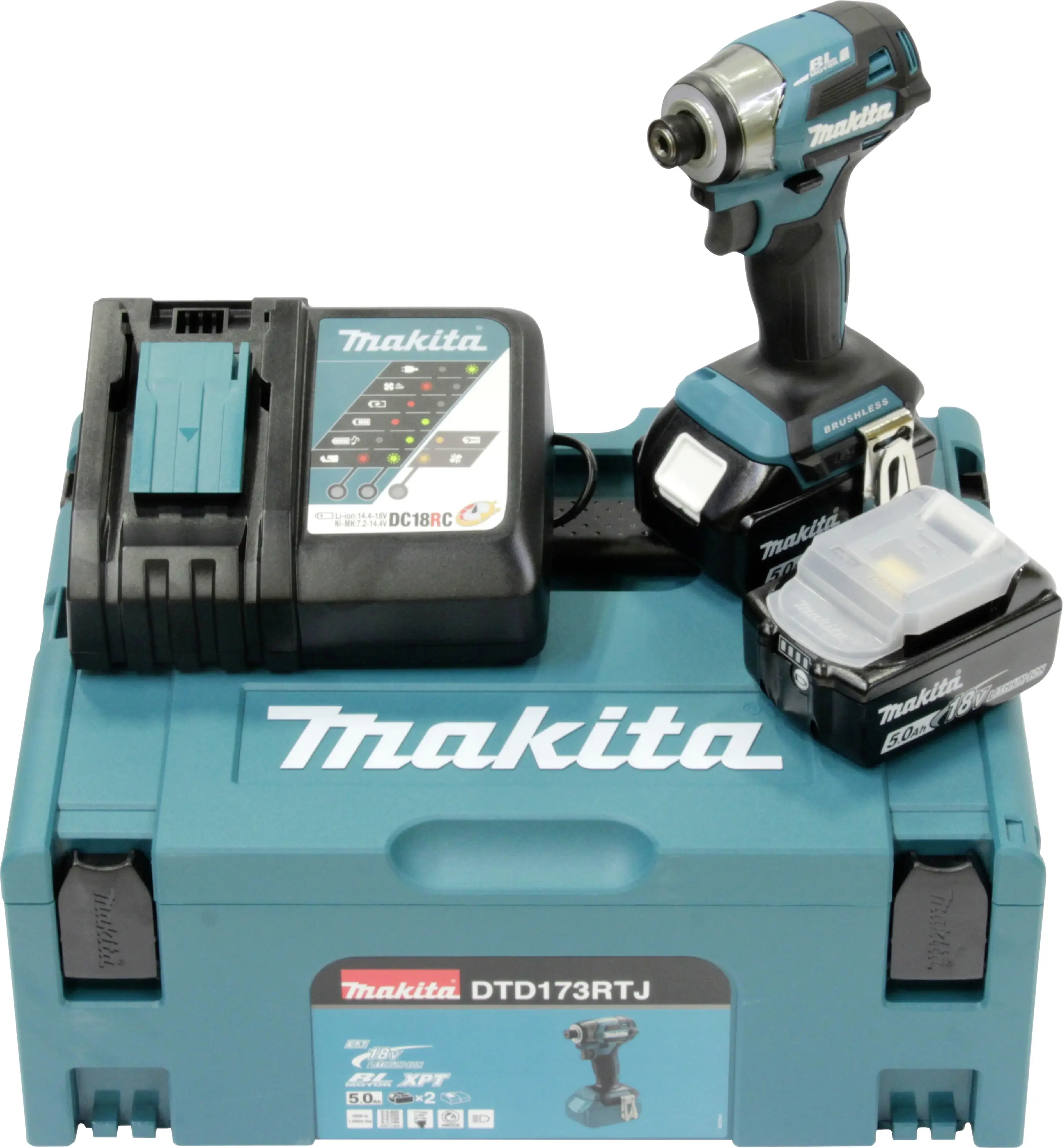 Makita DTD173RTJ DTD173RTJ Аккумуляторный ударный гайковерт 180 Нм 18 В Количество аккумуляторов в комплекте 2 5,0 Ач Li-Ion
