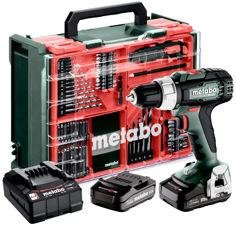 Акумуляторний дриль-шуруповерт Metabo BS 18 L Set 614051710, 18 В 2 Аг, безщітковий, з 2 акумуляторами, з кейсом, із зарядним прис