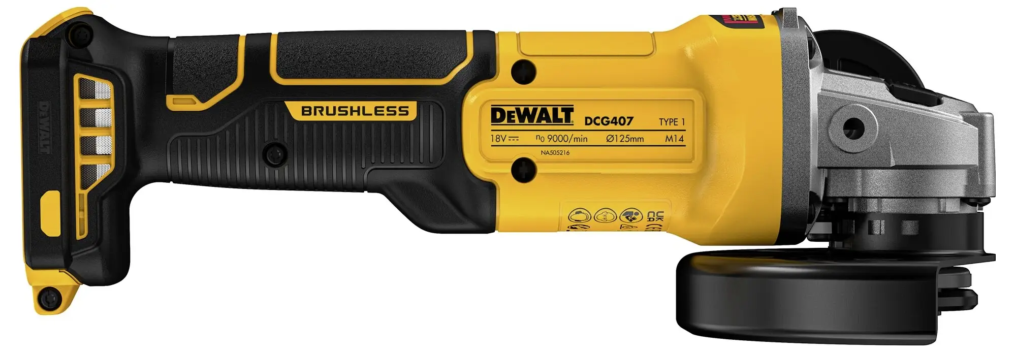 DEWALT DCG407NT-XJ Аккумуляторная угловая шлифовальная машина DCG407NT-XJ