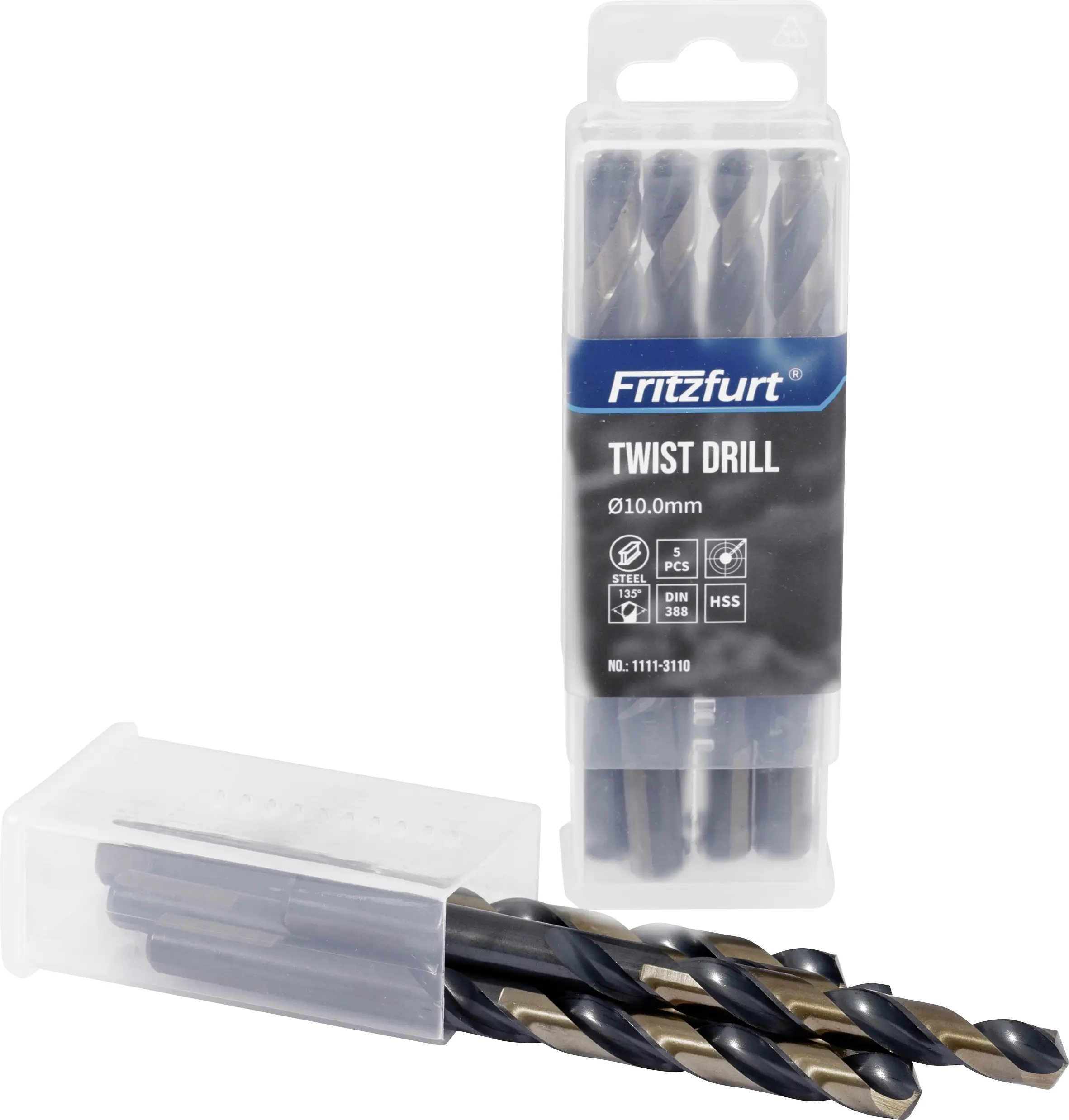 FRITZFURT 1111-3850 Зенковочные инструменты из быстрорежущей стали (HSS-G), 10 шт., 8,5 мм, общая длина 117 мм, коррозионностойкие