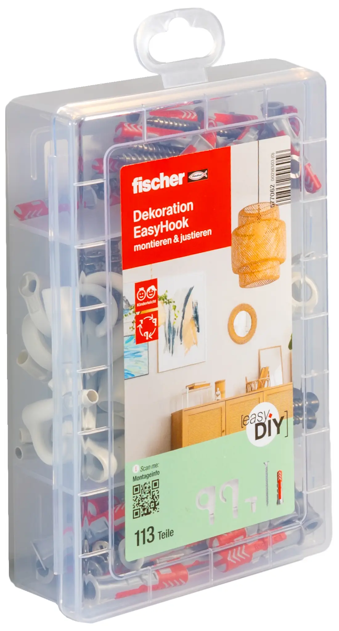 Коробка Fischer 577062 easyDIY EasyHook з асортиментом дюбелів 113 шт.