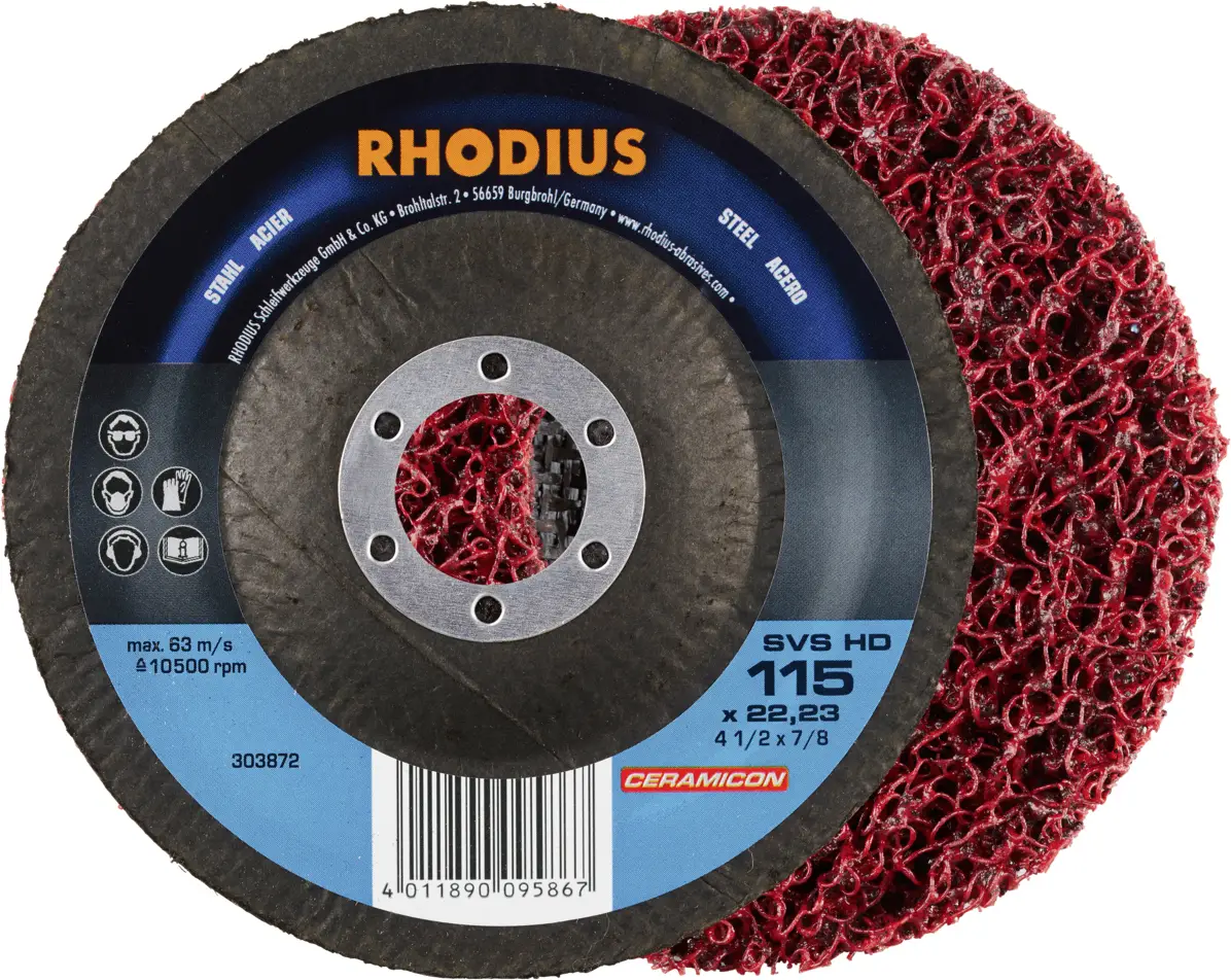 Rhodius 303872 RHODIUS SVS HD, 10 шматків чистячого флісу 115 x 22,23 мм, зсув, TOPline для універсального використання 10 шт.