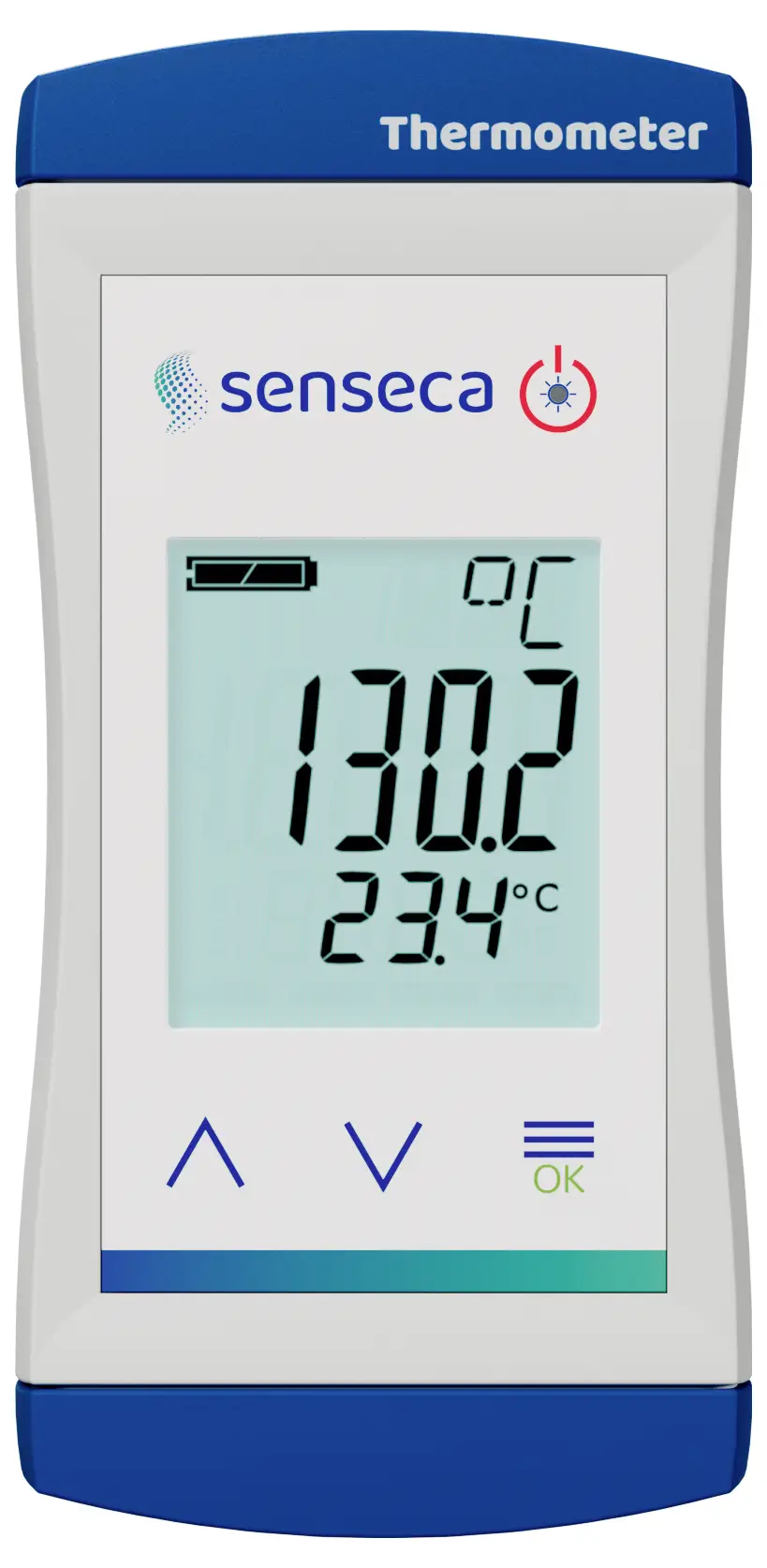 Термометр Senseca ECO 130.2-GTF300-SET 488404, диапазон температур -65 - 40 °C, двухканальный, с сигнализацией типа K.