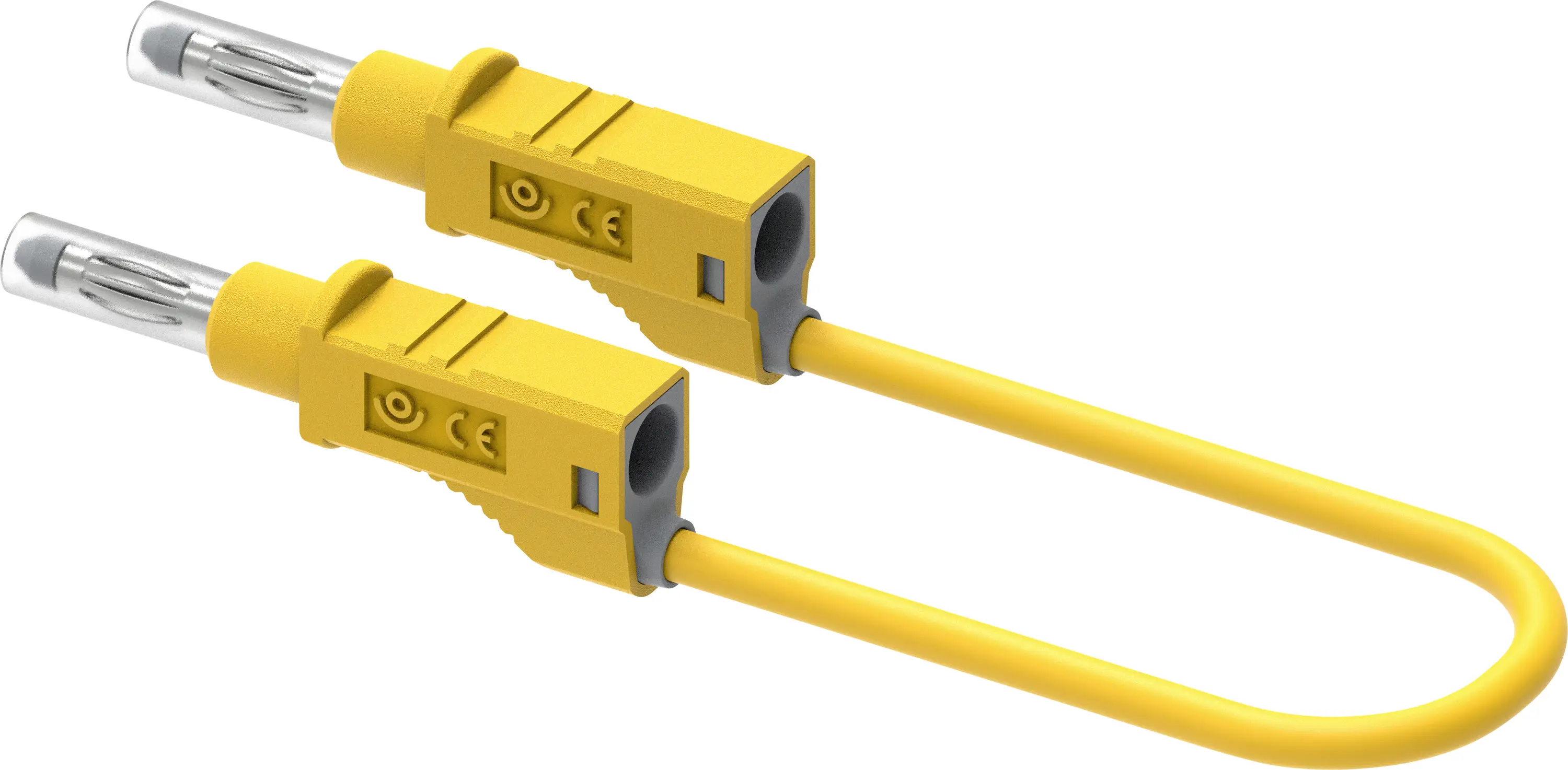 Измерительные щупы Electro PJP 2212/600V-CD1-25J, штекерный банановый разъем 4 мм, длина 25 см, желтый, 1 шт.