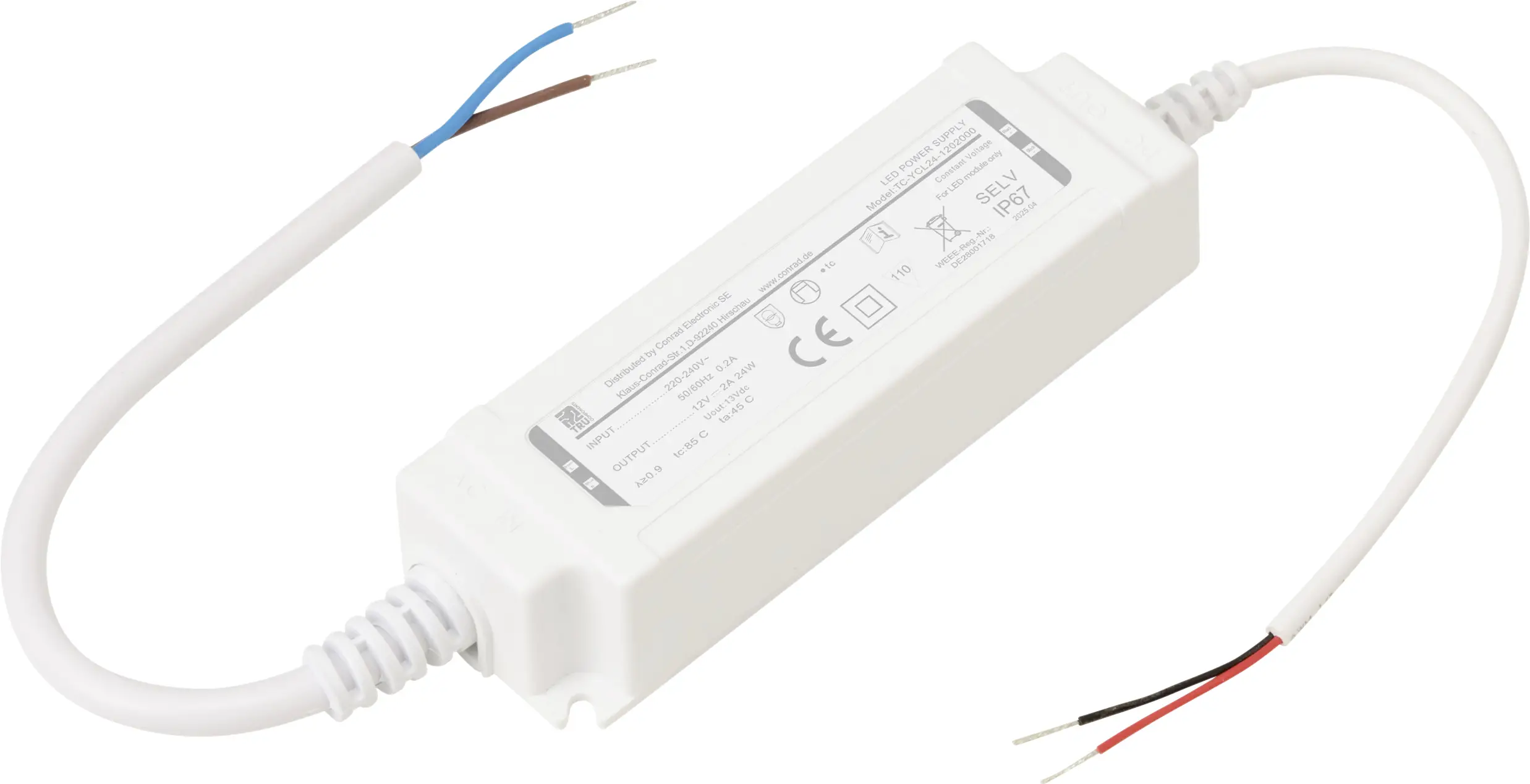 TRU COMPONENTS TC-YCL24-1202000 Трансформатор для светодиодов Постоянное напряжение 24 Вт 2 А 12 В/DC 1 шт.