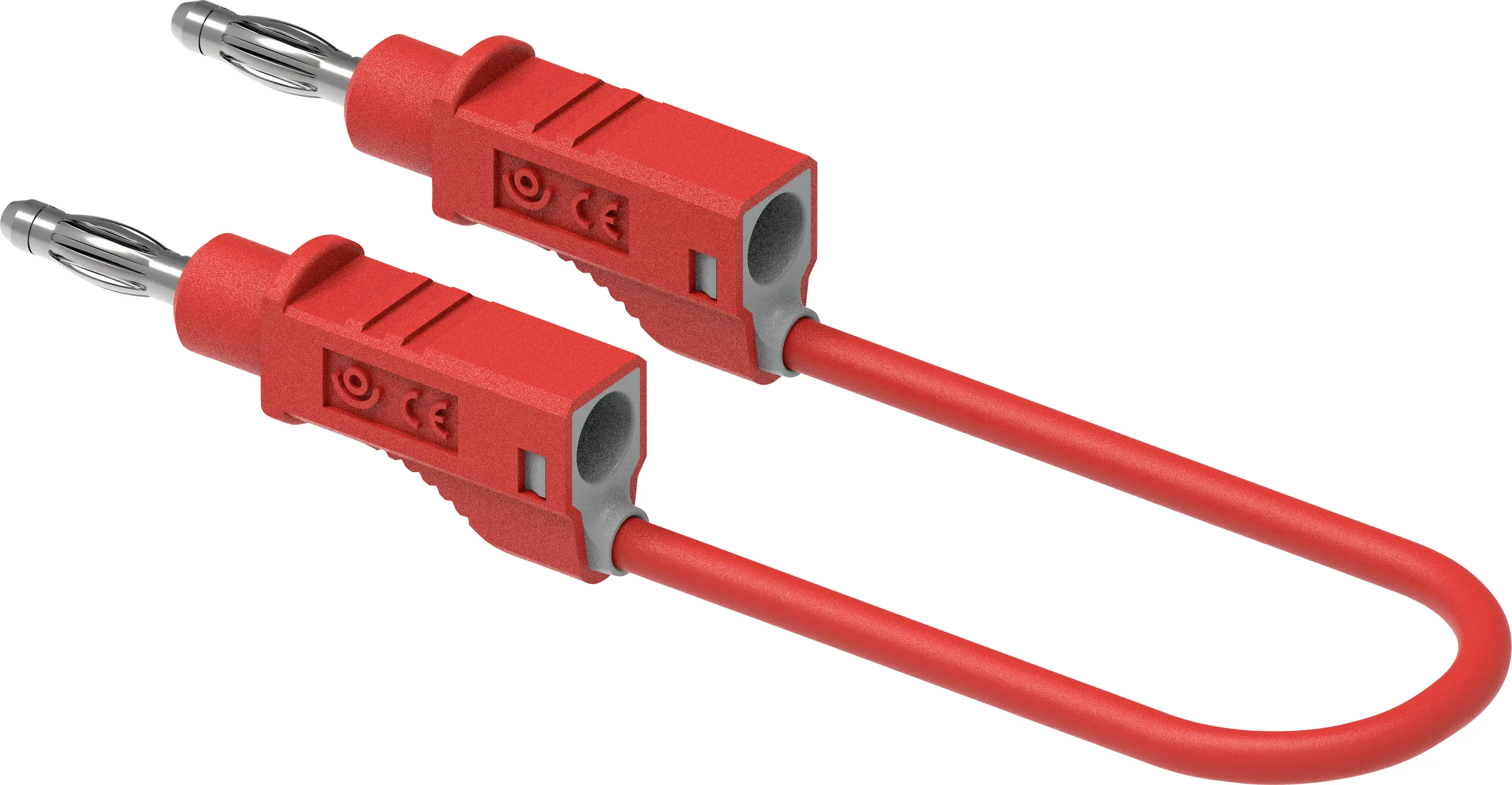 Тестовый провод Electro PJP 2111-CD1-50R, штекерный банановый разъем 4 мм, штекерный банановый разъем 4 мм, 50 см, красный, 1 шт.