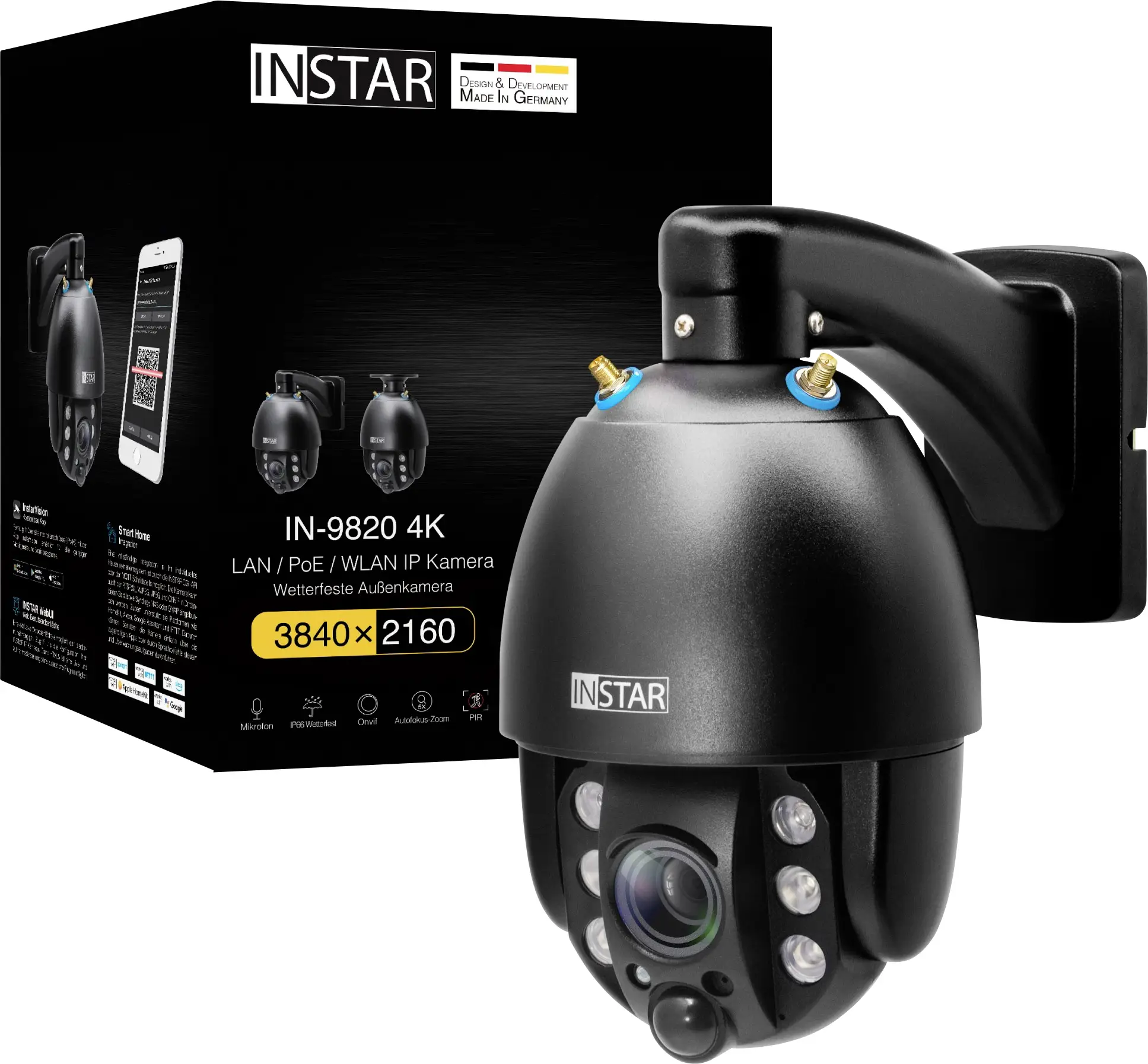 IP-камера видеонаблюдения INSTAR IN-9820 4K schwarz 18003 LAN
