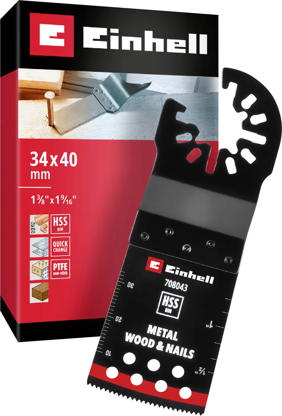 Einhell 708043 Tauchsägeblatt BIM Met, биметалл 34 мм Набор принадлежностей для многофункционального инструмента 34 мм 1 шт.