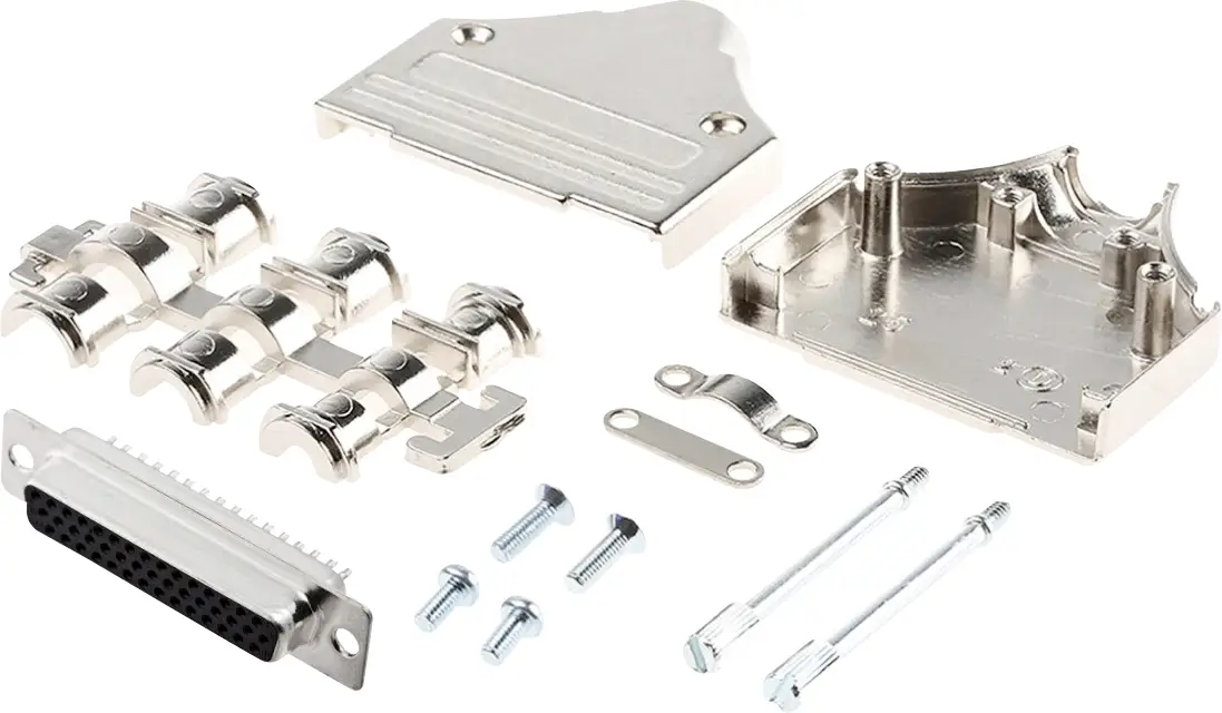 Роз'єми MH Connectors MHDM25-HD44FS-K, комплект роз'ємів D-Sub чоловічі, 180°, кількість контактів: 25, чашка для пайки 1 шт.