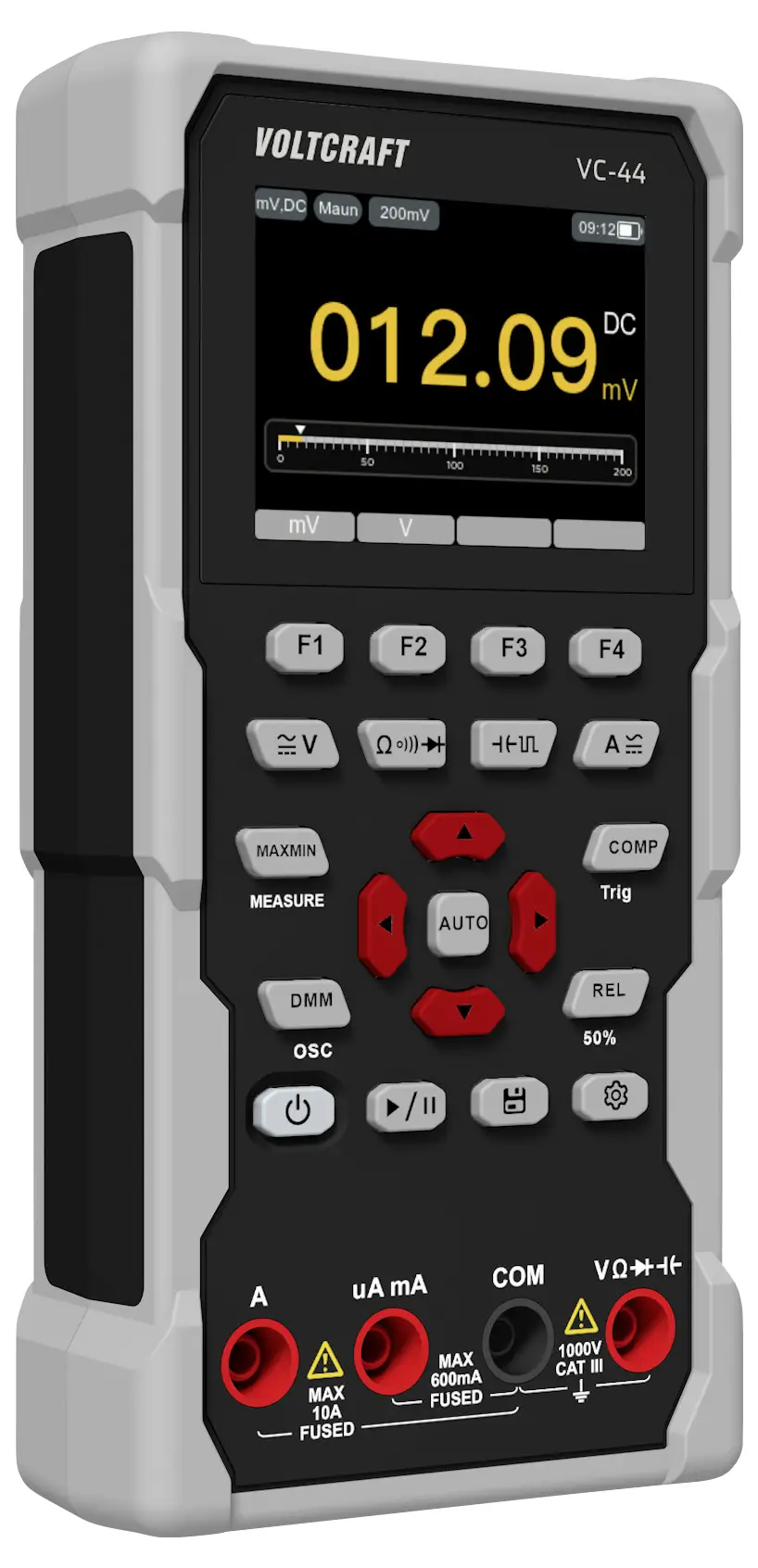 Цифровой мультиметр VOLTCRAFT VC-44, класс защиты CAT III, напряжение 1000 В. Отображаемые значения: 20000.