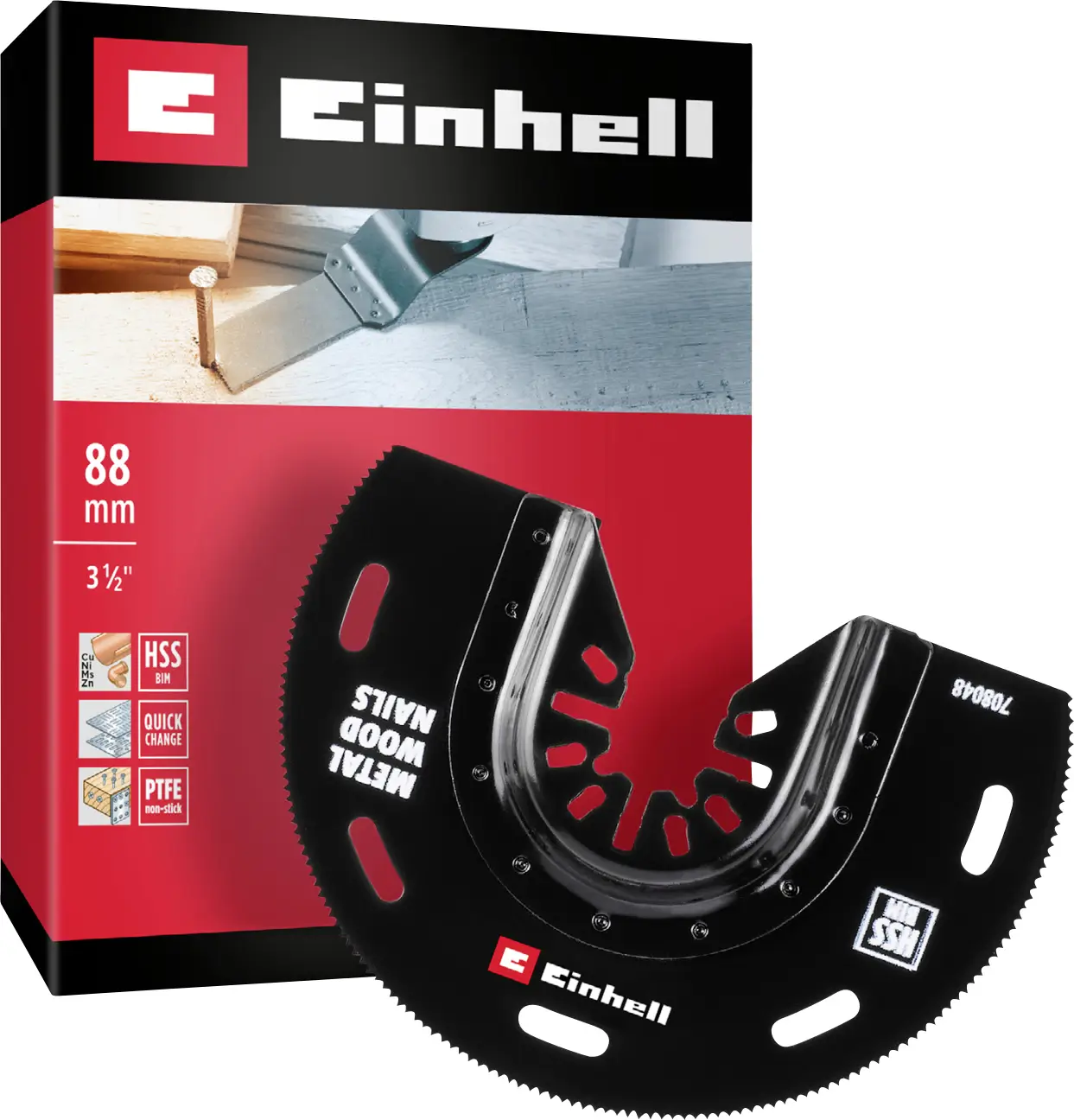 Einhell 708048 halbrund BIM, 88 мм BiM Лезо для мультитулу 88 мм 88 мм 1 шт.