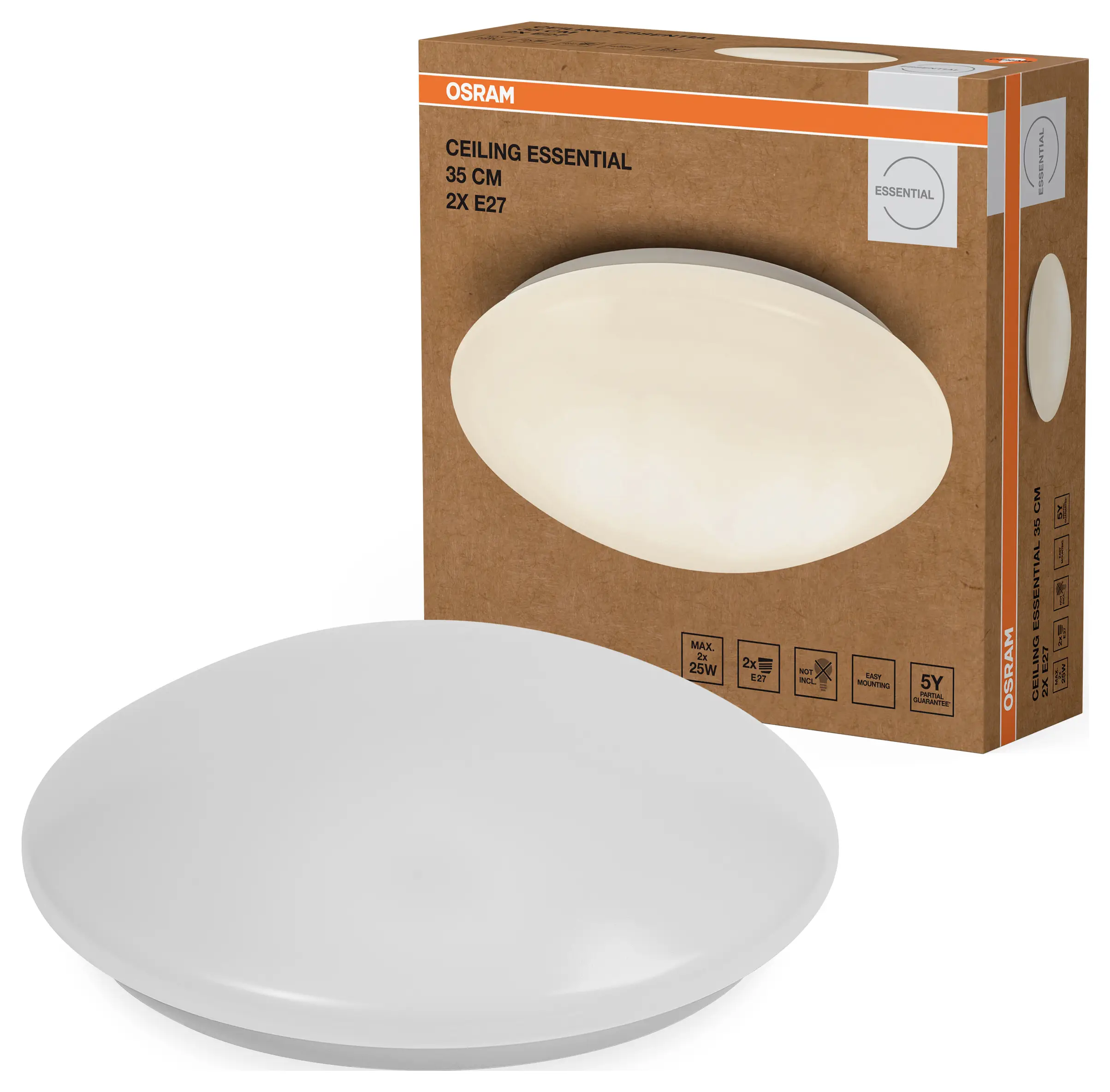 Настінний світильник OSRAM HOMELIGHTING Ceiling Essential зовнішній 350 мм 2xE27 4099854444623 IP20