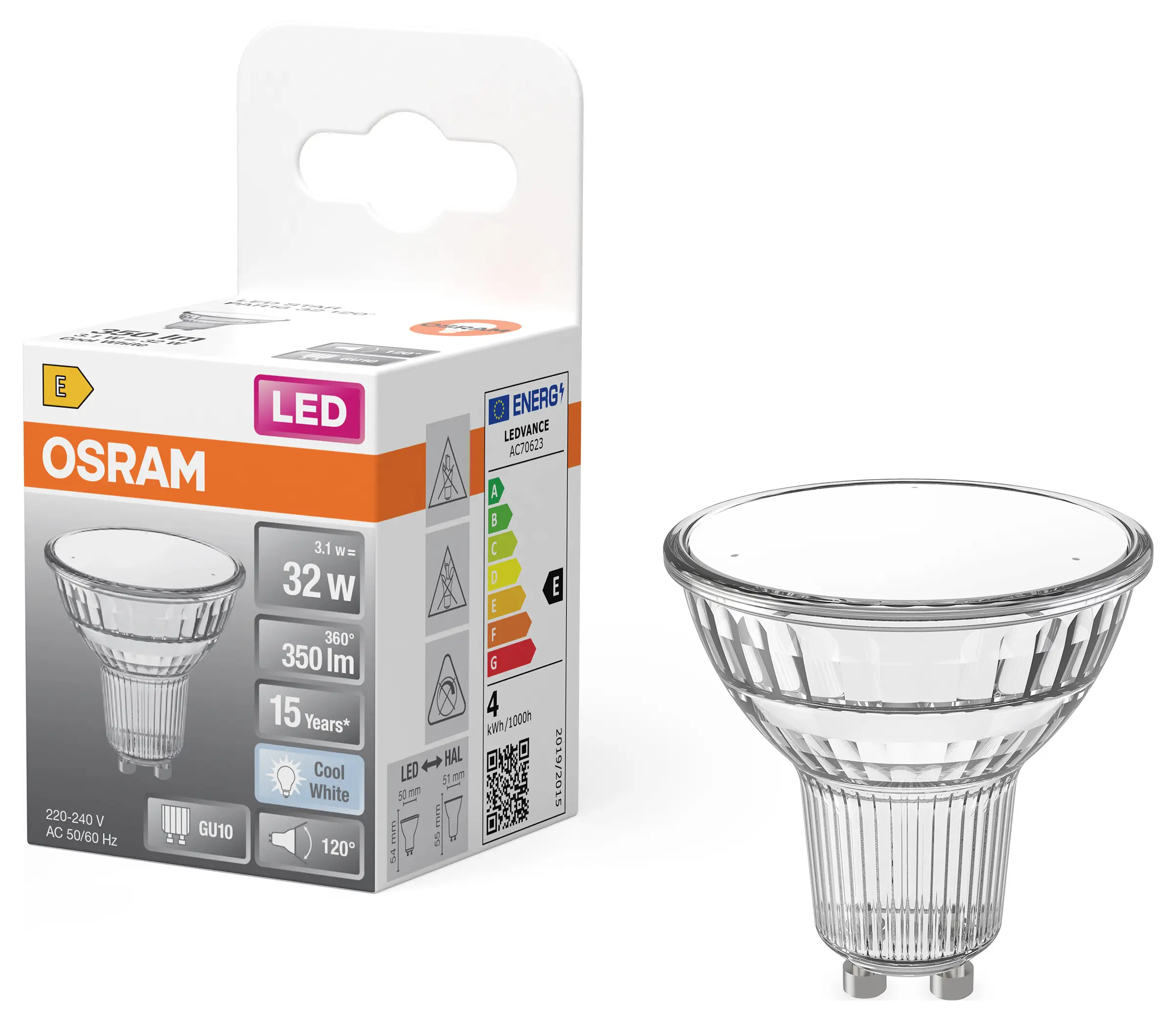 Світлодіодна лампа-прожектор OSRAM HOMELIGHTING 4099854458682 GU10 3.1 Вт холодний білий 1 шт.