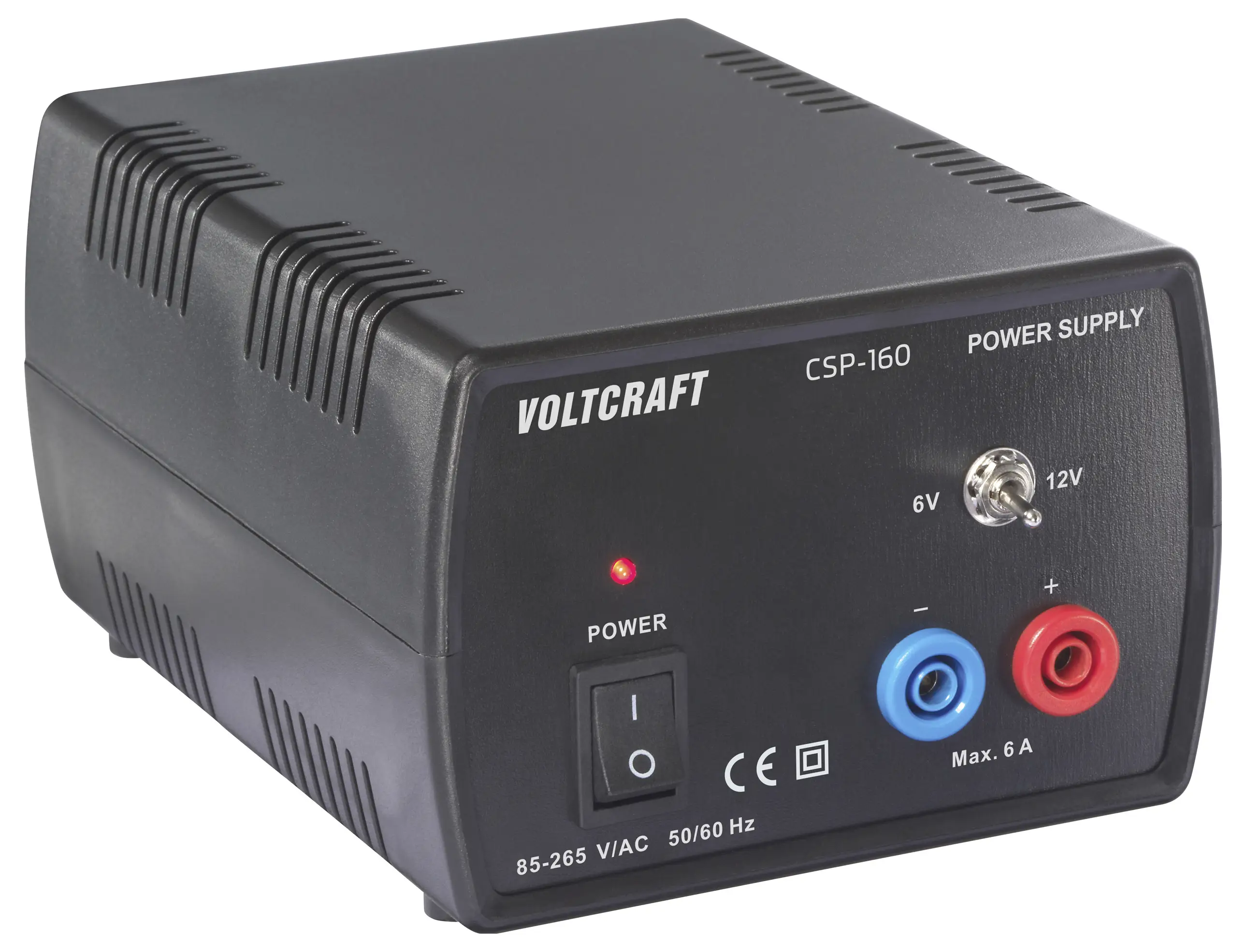 Лабораторний блок живлення VOLTCRAFT CSP-160, імпульсний, DC 6 В/DC, 12 В/DC; 6 A (макс.); 72 Вт; Кількість виходів: 1 x