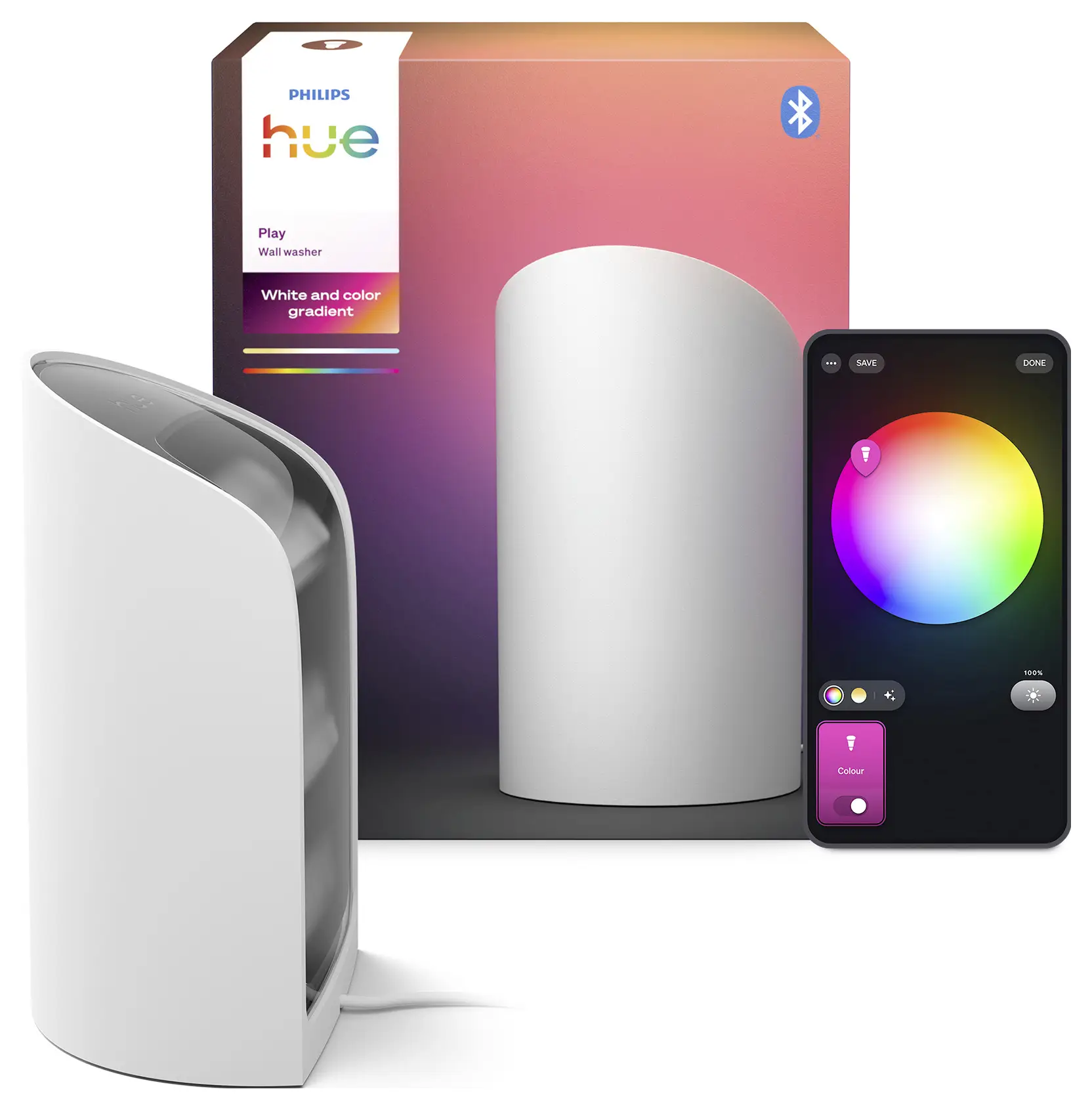 Philips Hue Настольная лампа 8720169339651 Philips Hue Play Настенная лампа, белый светодиод, 20 Вт