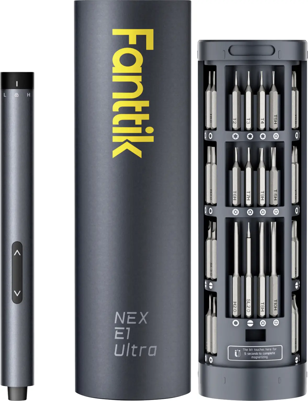 Аккумуляторная отвертка Fanttik 50 в 1 E1 Ultra, 3,7 В, 350 мАч. В комплекте футляр для хранения и подсветка аккумулятора.