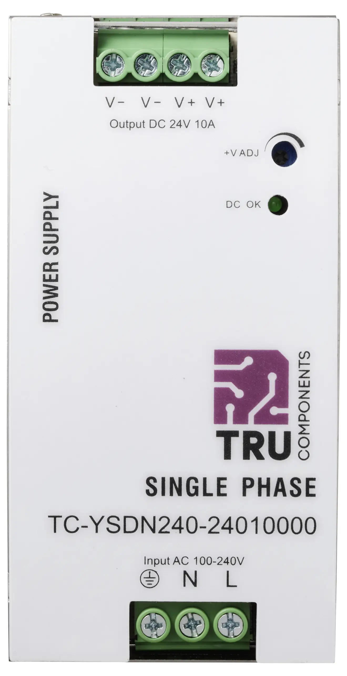 Блок питания TRU COMPONENTS TC-13807992 для DIN-рейки, 24 В/постоянный ток, 10 А, 240 Вт. Количество выходов: 1. Описание: 1 шт.