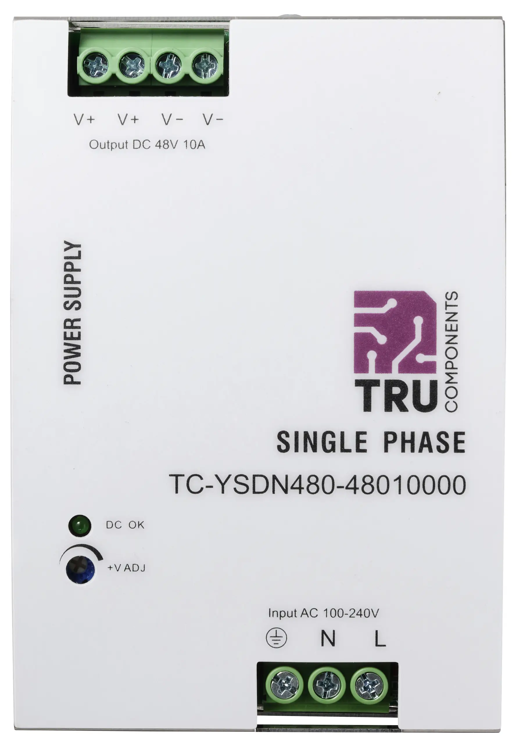 Блок питания TRU COMPONENTS TC-13808004 для DIN-рейки, 48 В/постоянный ток, 10 А, 480 Вт. Количество выходов: 1. Описание: 1 шт.