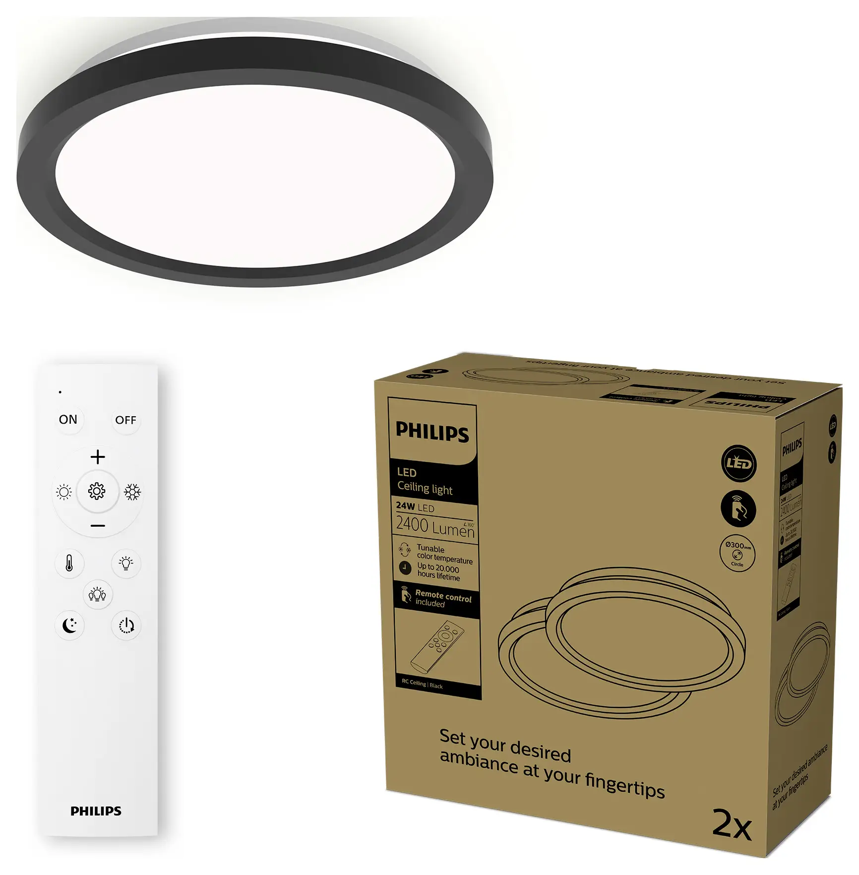 Потолочный светильник Philips 8721103057600 LED, 2400 лм, черный.