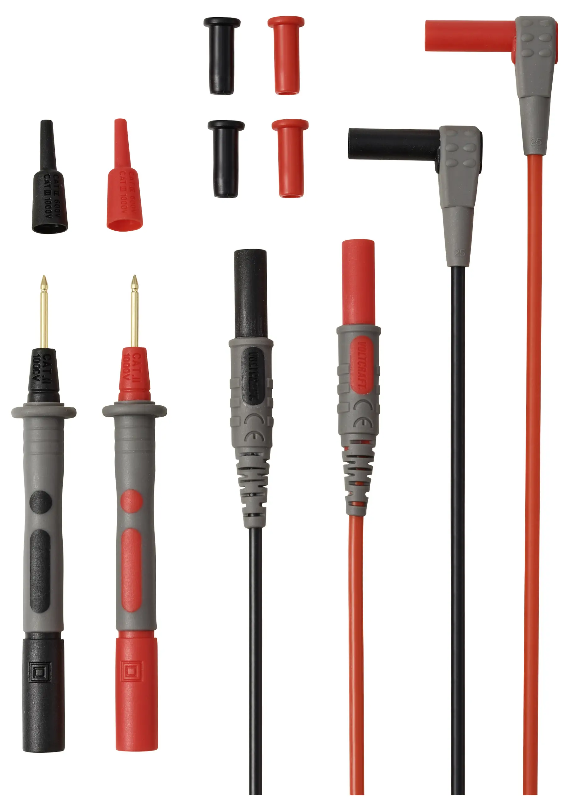 Измерительные щупы VOLTCRAFT MSL-850, штекер, 4 мм, длина 1,2 м, красный, черный, 1 пара.
