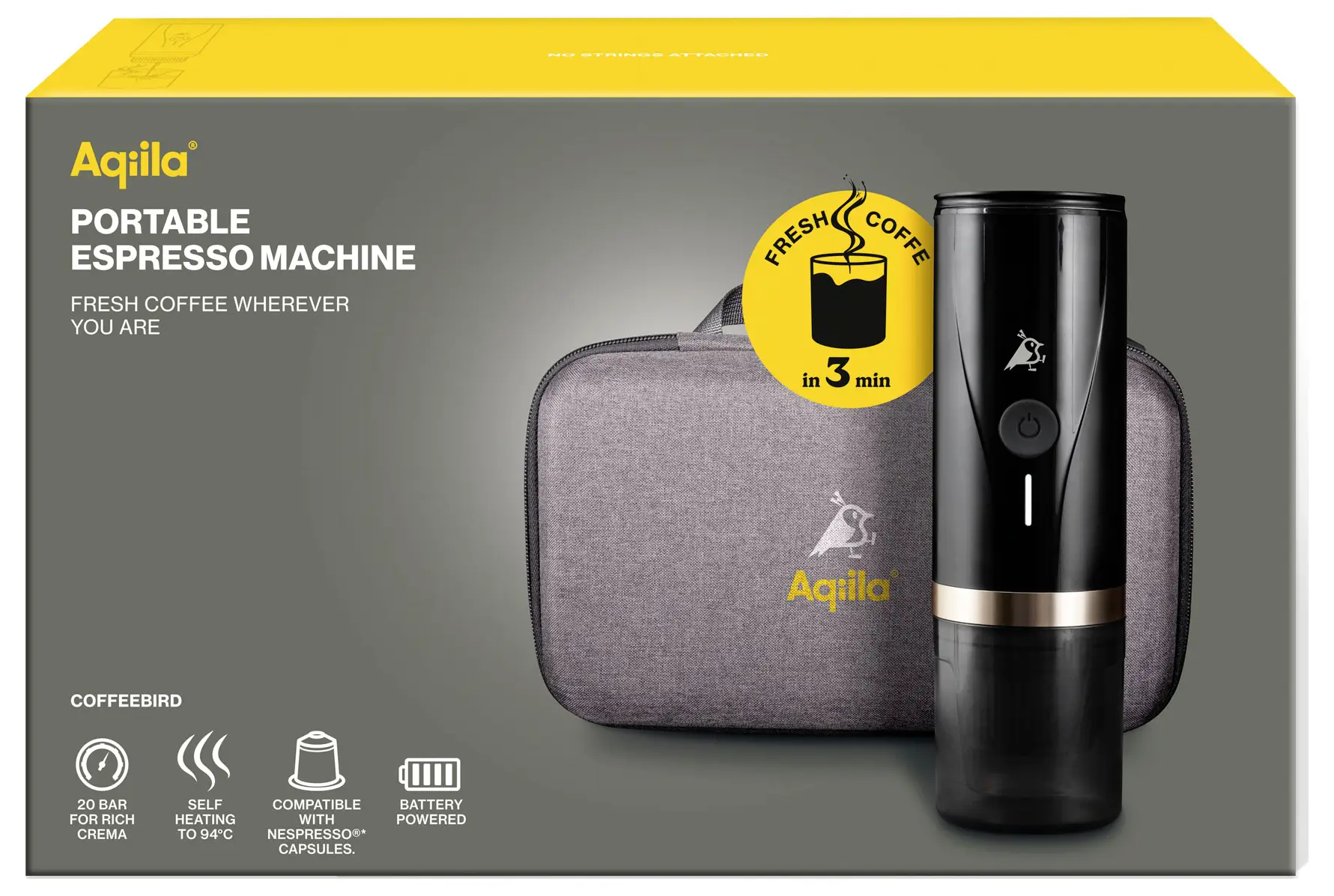 Aqiila AQPM1BK437 Портативная кофемашина Coffeebird