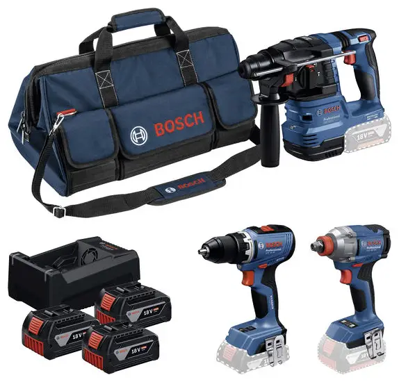 Набор инструментов Bosch Professional GSR + GDX + GBH + 3 x 5,0 А·ч + GAL 12 В/18 В-80 0615A50093