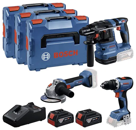 Набор инструментов Bosch Professional GSR + GBH + GWS + 2 x GBA 5.0 Ач + GAL 18V-40 0615A5009G