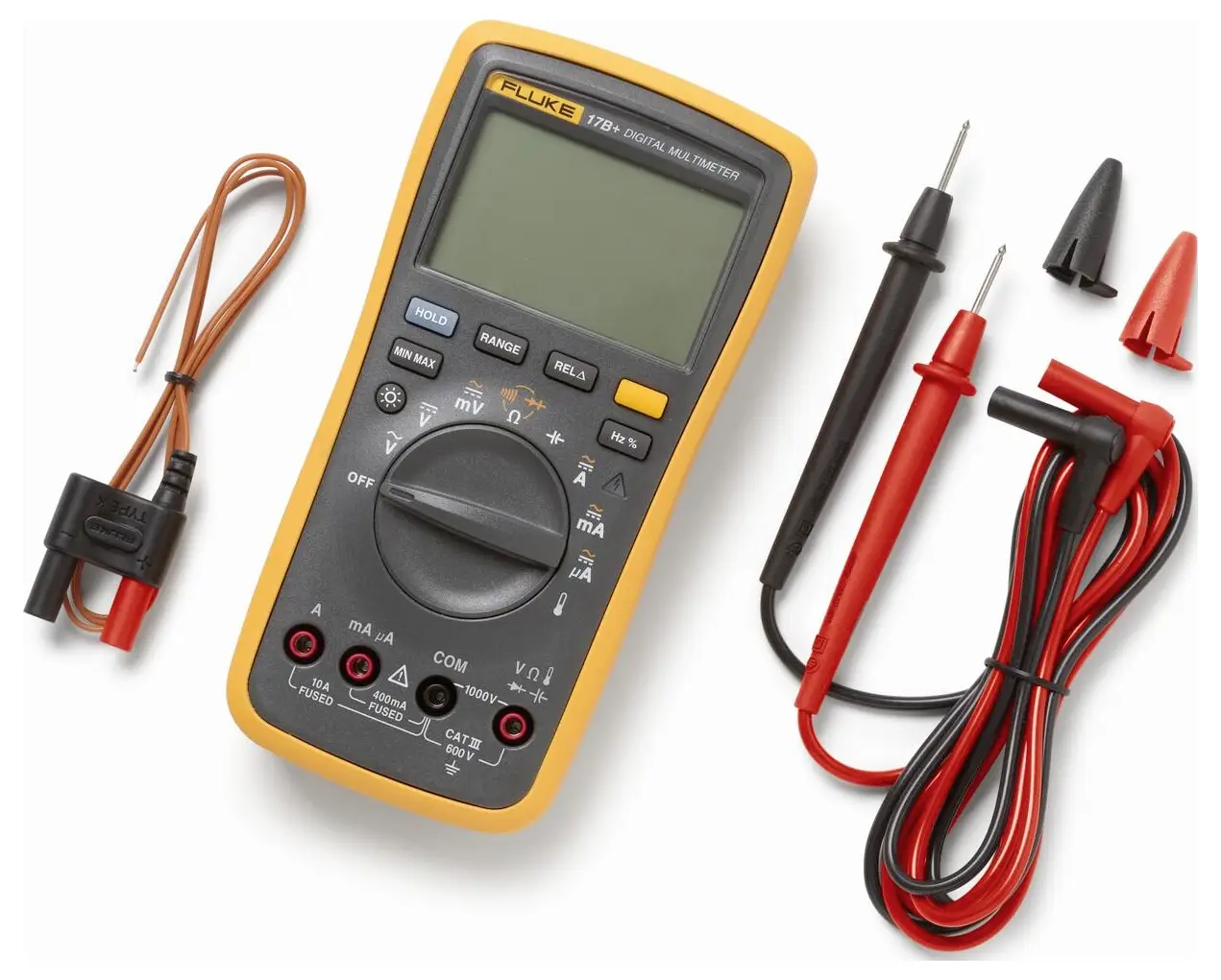 Цифровий мультиметр Fluke 17B+/EUR для перевірки цілісності кола, вимірювання ємності, з підсвічуванням, CAT III 600 В, кількість