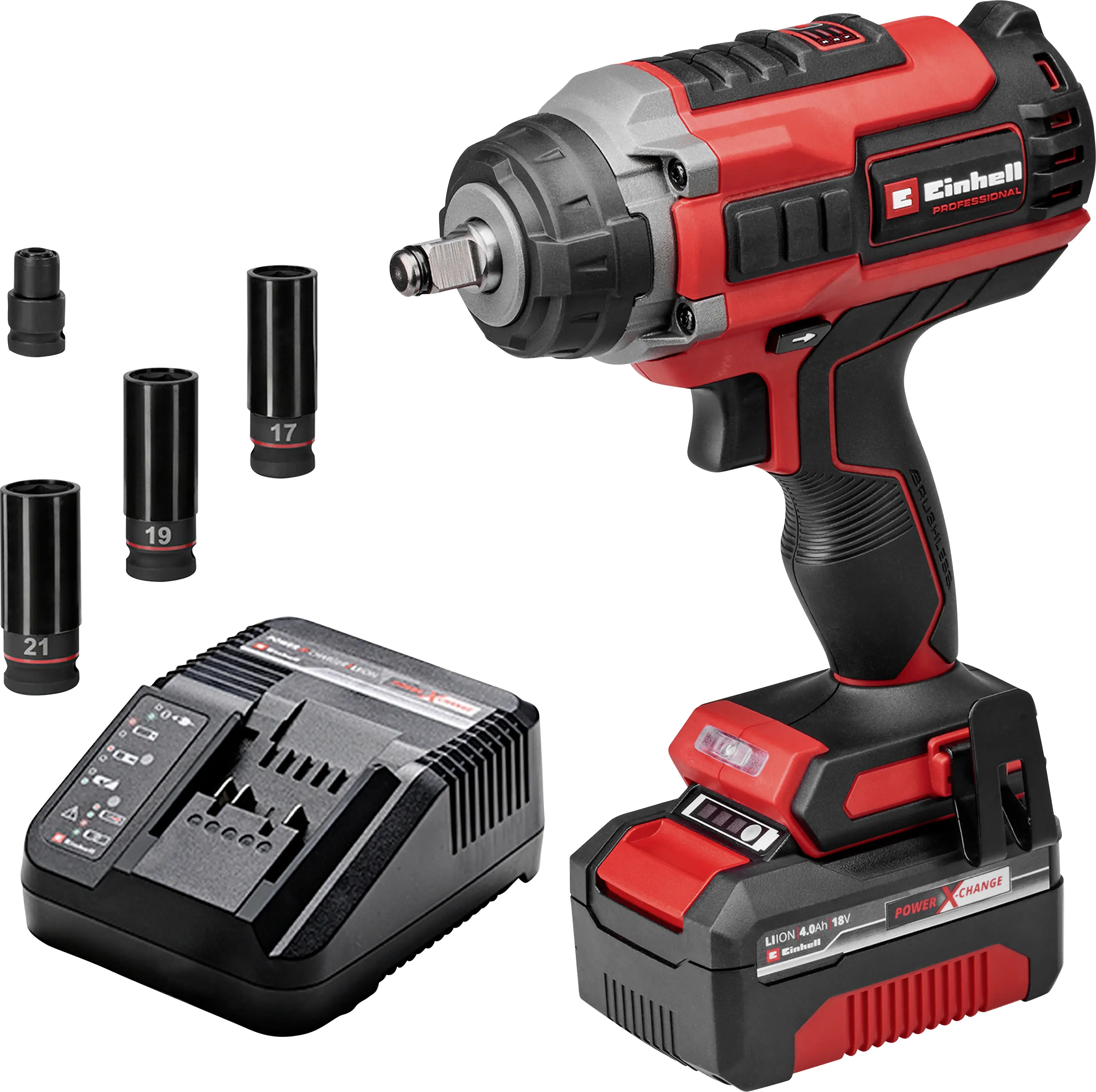Einhell Professional IMPAXXO 18/450 4510074 Акумуляторний ударний гайковерт 450 Нм 18 В Кількість акумуляторів у комплекті 1 4 Ah