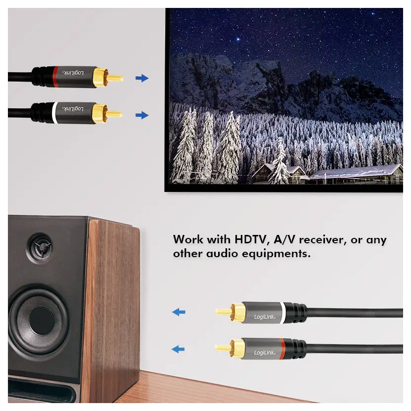 Аудиокабель LogiLink CA1206 CA1206, RCA/Cinch, 3,0 м