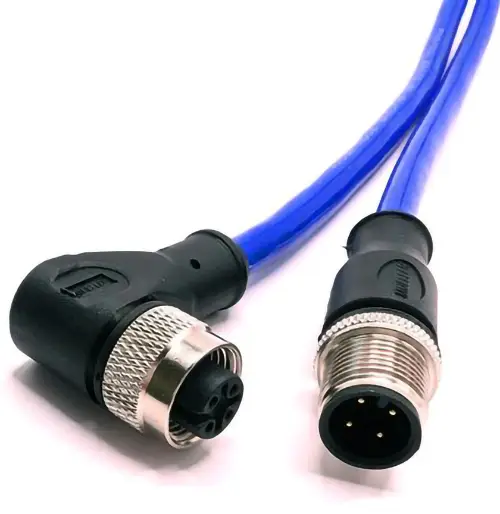 Mueller Electric C4AD81M010 Роз'єм датчика/виконавчого елемента Прямий роз'єм M12 чоловічий, кутовий роз'єм жіночий 10 м Кількість