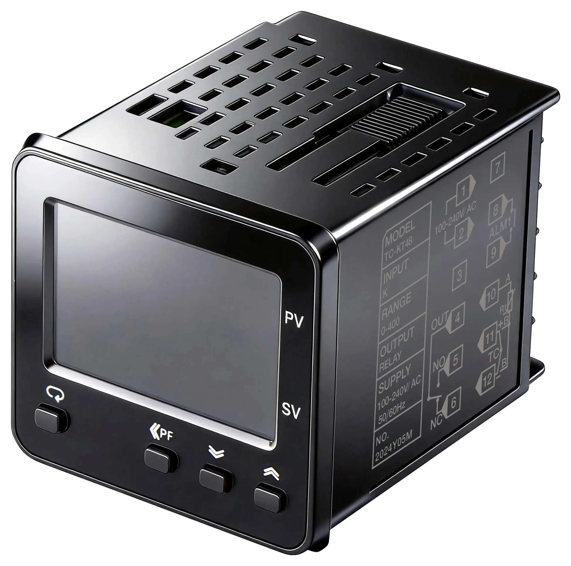 Термостат TRU COMPONENTS TC-KT48 B, E, J, K, N, R, S, T, Pt100 -200 до 1820 °C Реле 5 A (Д x Ш x В) 82 x 48 x 48 мм