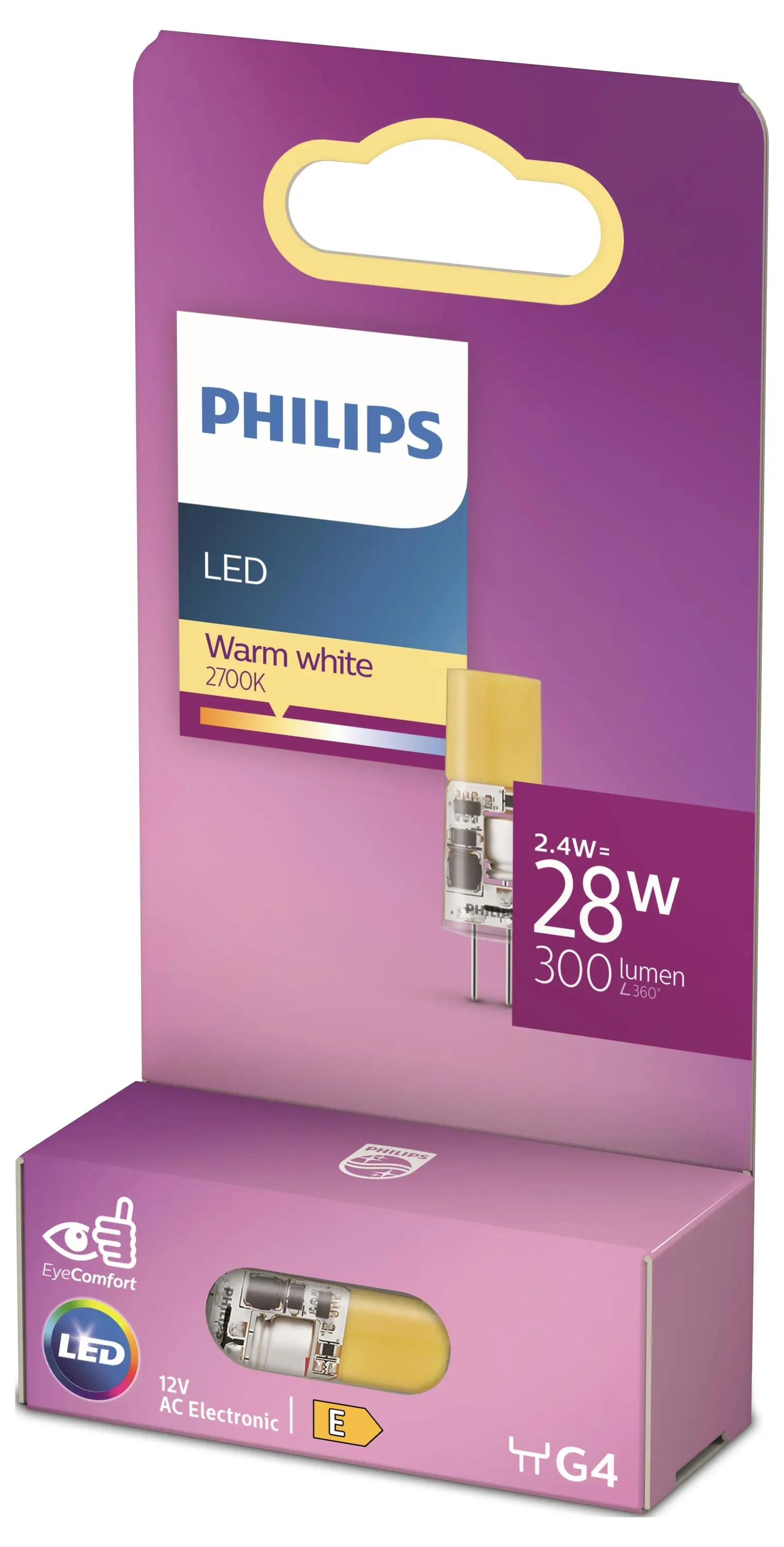 Светодиодная лампа Philips 8720169300538 G4 2,4 Вт = 28 Вт 300 лм теплый белый 1 шт.