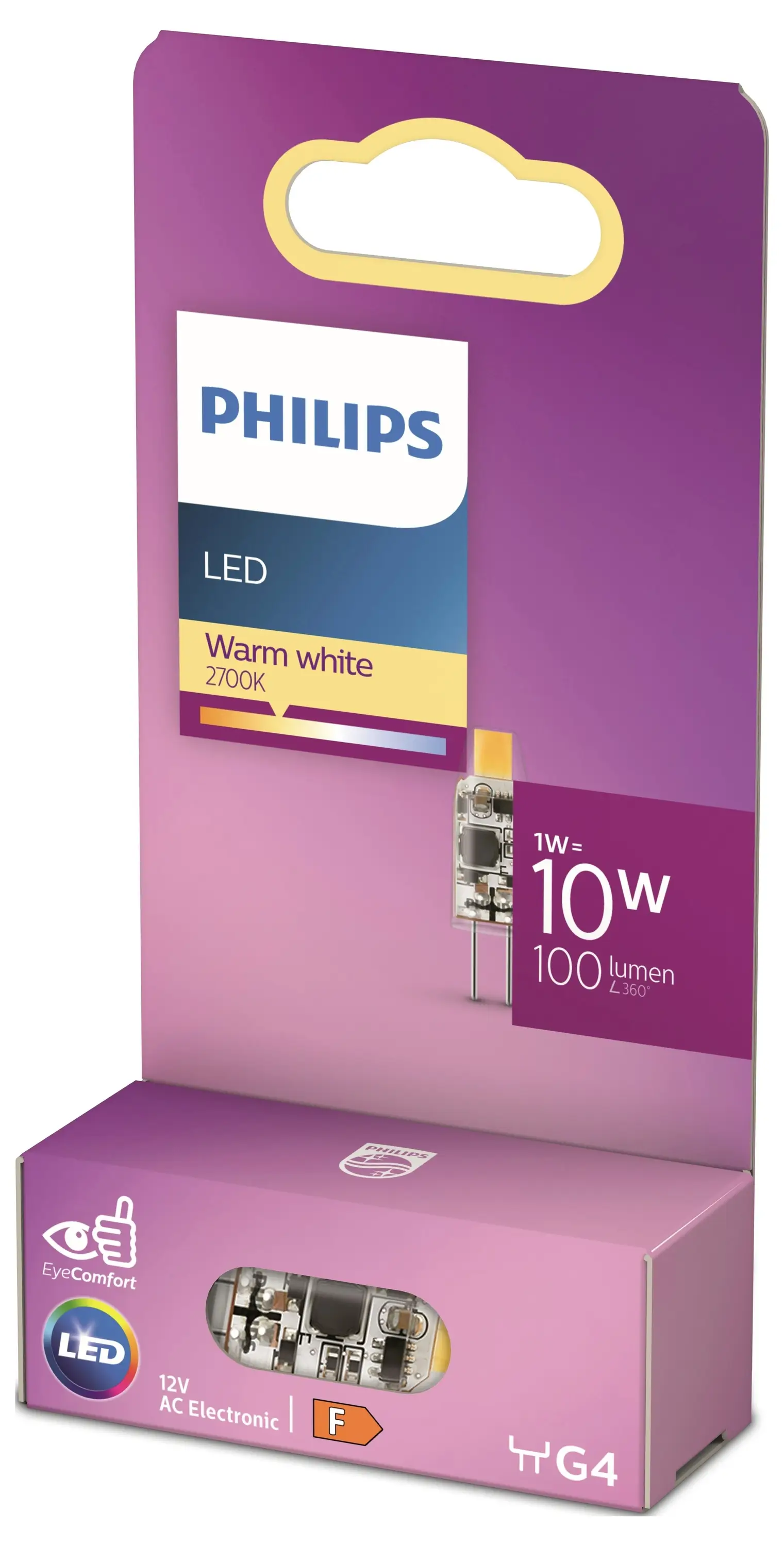 Светодиодная лампа Philips 8720169300453 G4 1 Вт = 10 Вт 100 лм теплый белый свет 1 шт.