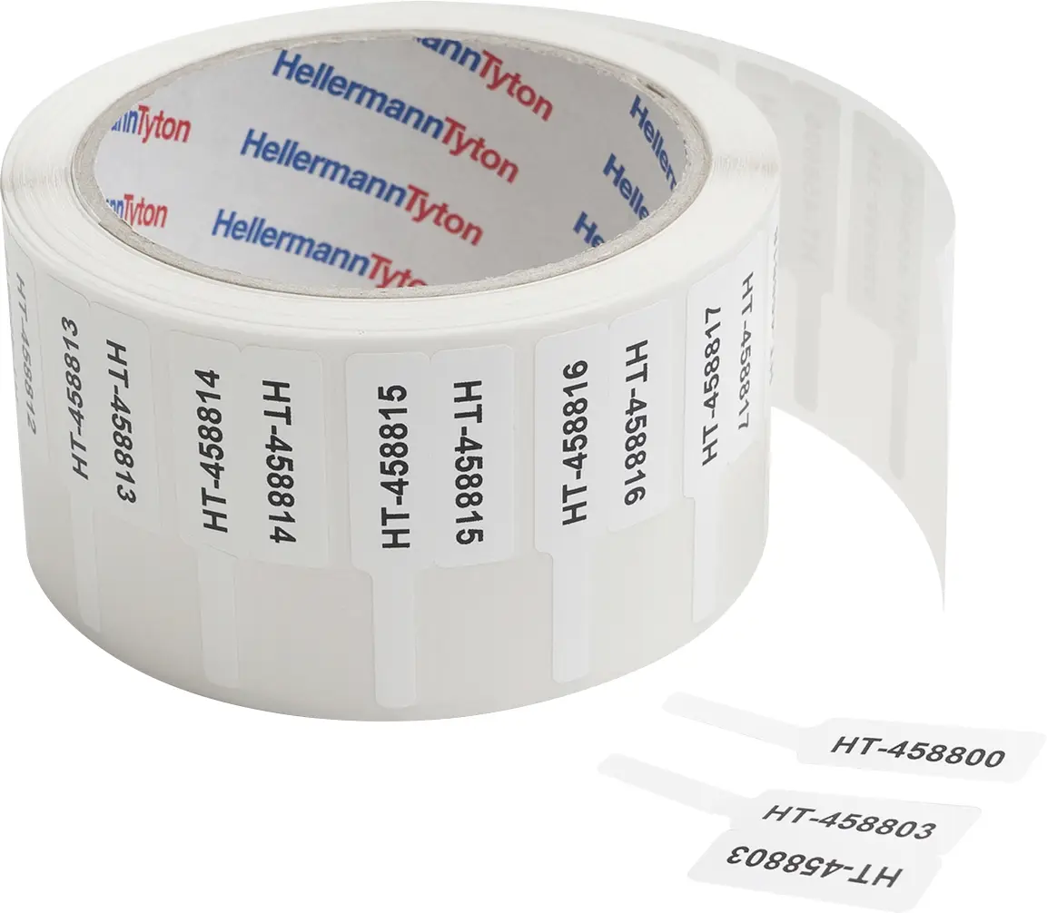 Етикетки для системи ідентифікації HellermannTyton Helatag-Marker TAG20-50T1FL 596-00159, кріплення: склеювання, 20 x 30 мм, 1000