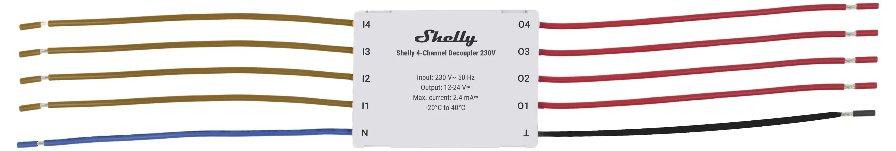 4-канальний розв'язувач Shelly 230V, актуатор Shelly Wi-Fi, Bluetooth