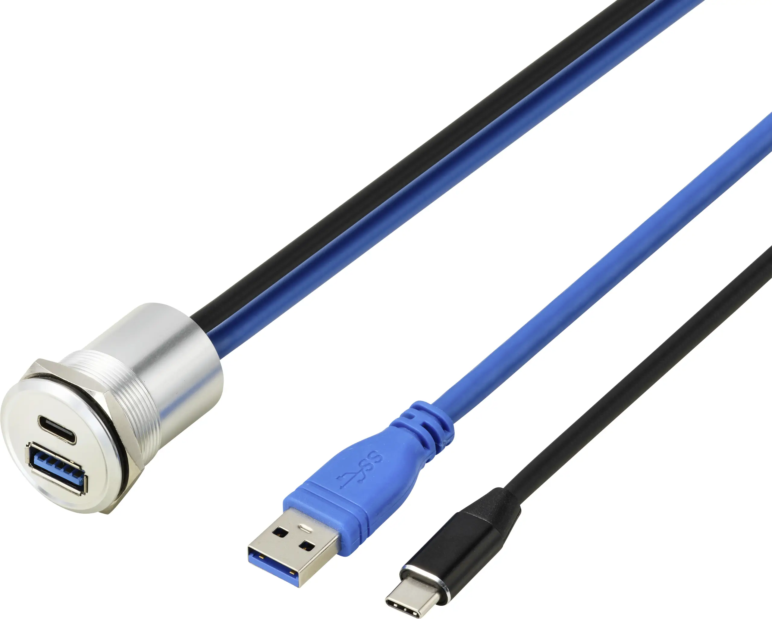 TRU COMPONENTS TC-14378456 Роз'єм-ґудзик для встановлення, 95 см, 1 шт.