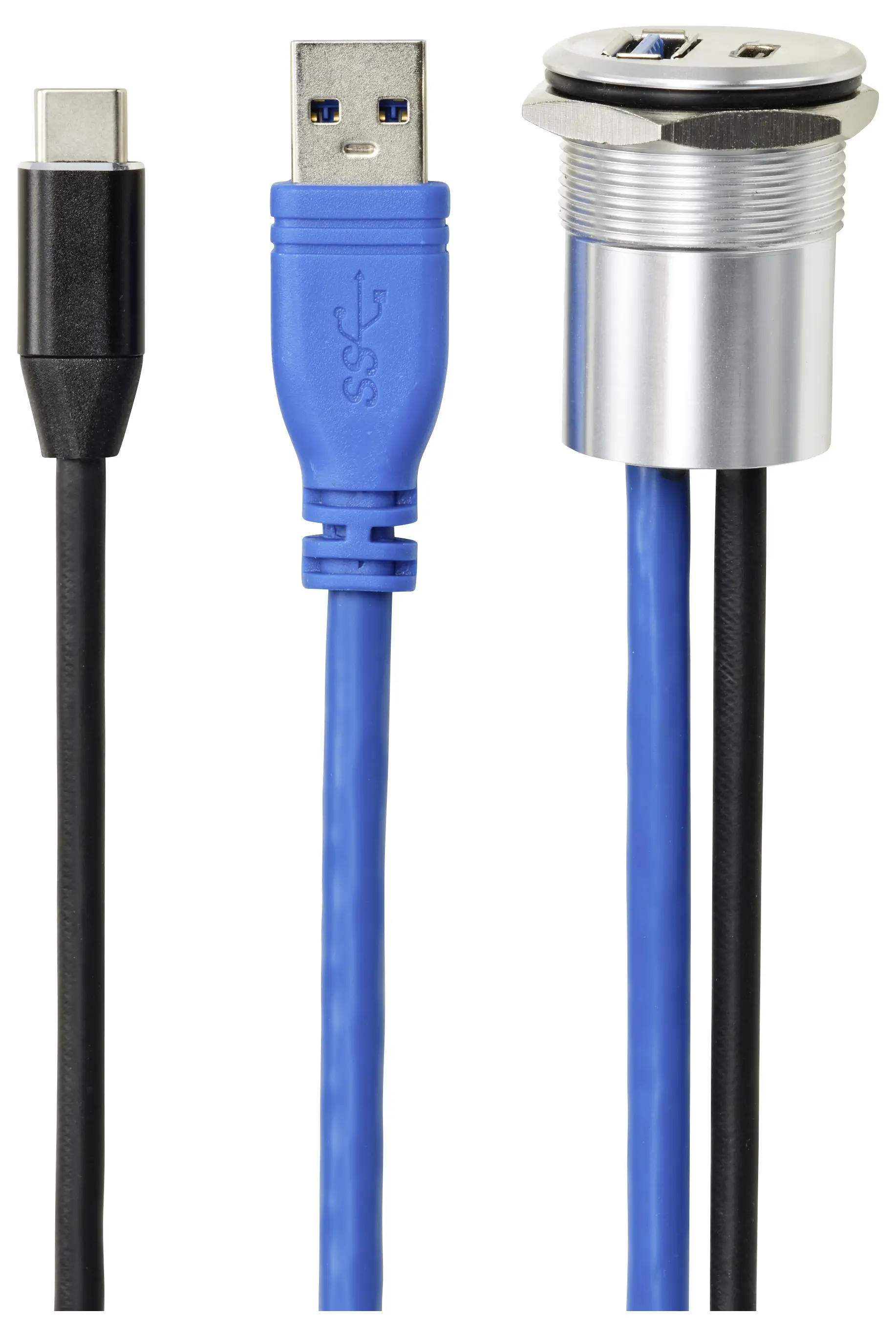 TRU COMPONENTS TC-14378456 Роз'єм-ґудзик для встановлення, 95 см, 1 шт.