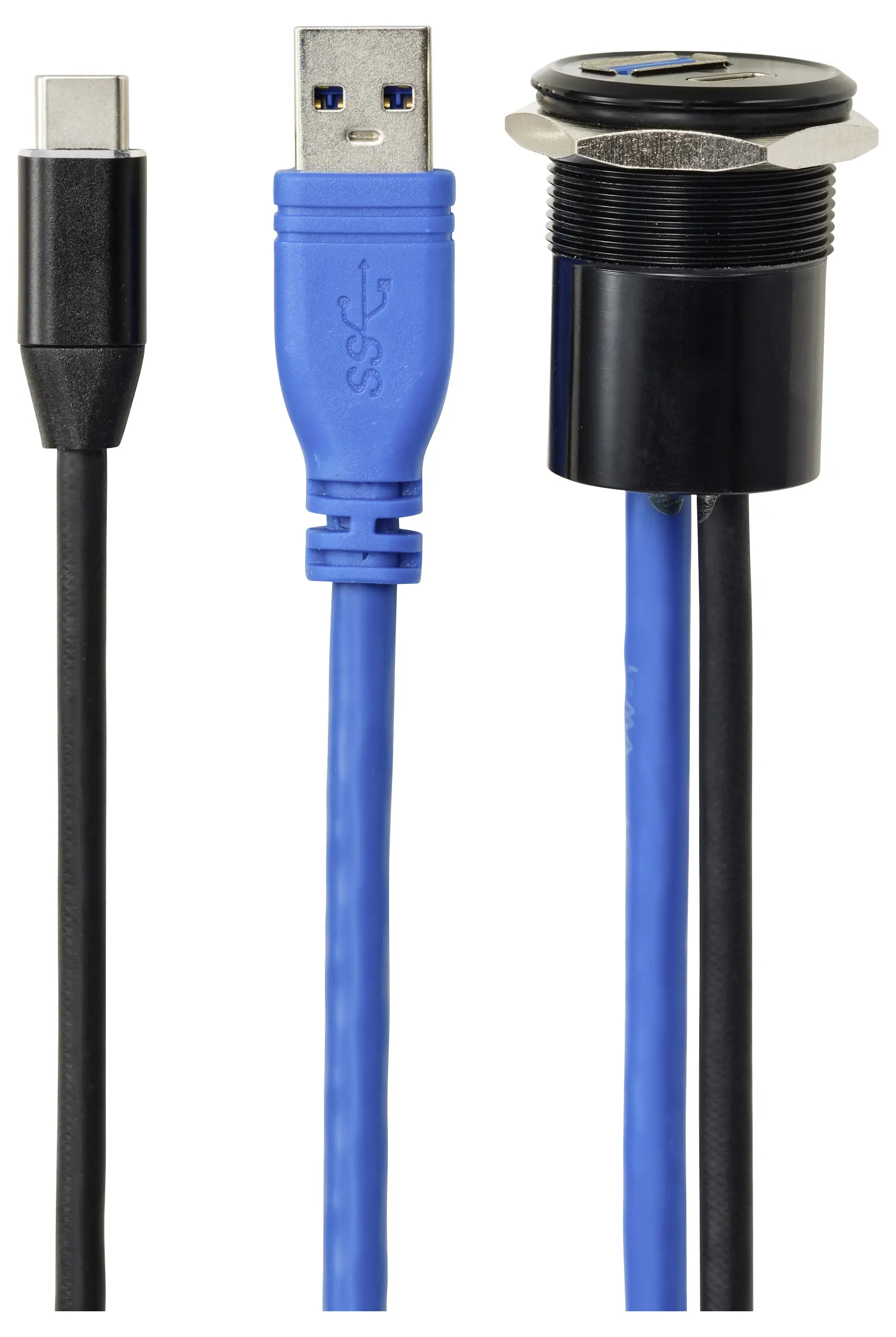 TRU COMPONENTS TC-14378464 Роз'єм-ґудзик для встановлення, 95 см, 1 шт.