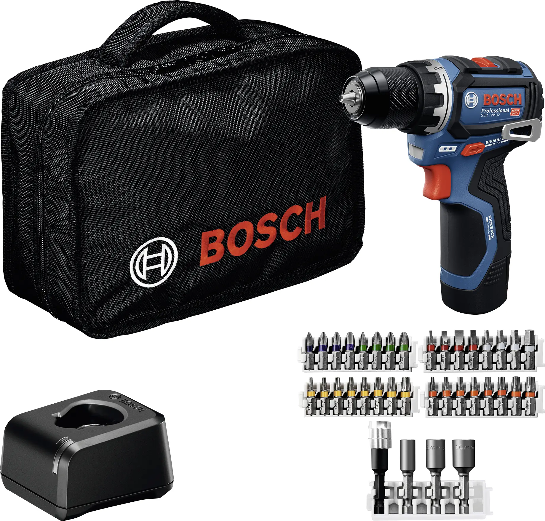 Акумуляторний шурупокрут Bosch Professional 0615A500CF 12 В 2 Аг безщітковий, з акумулятором, із зарядним пристроєм