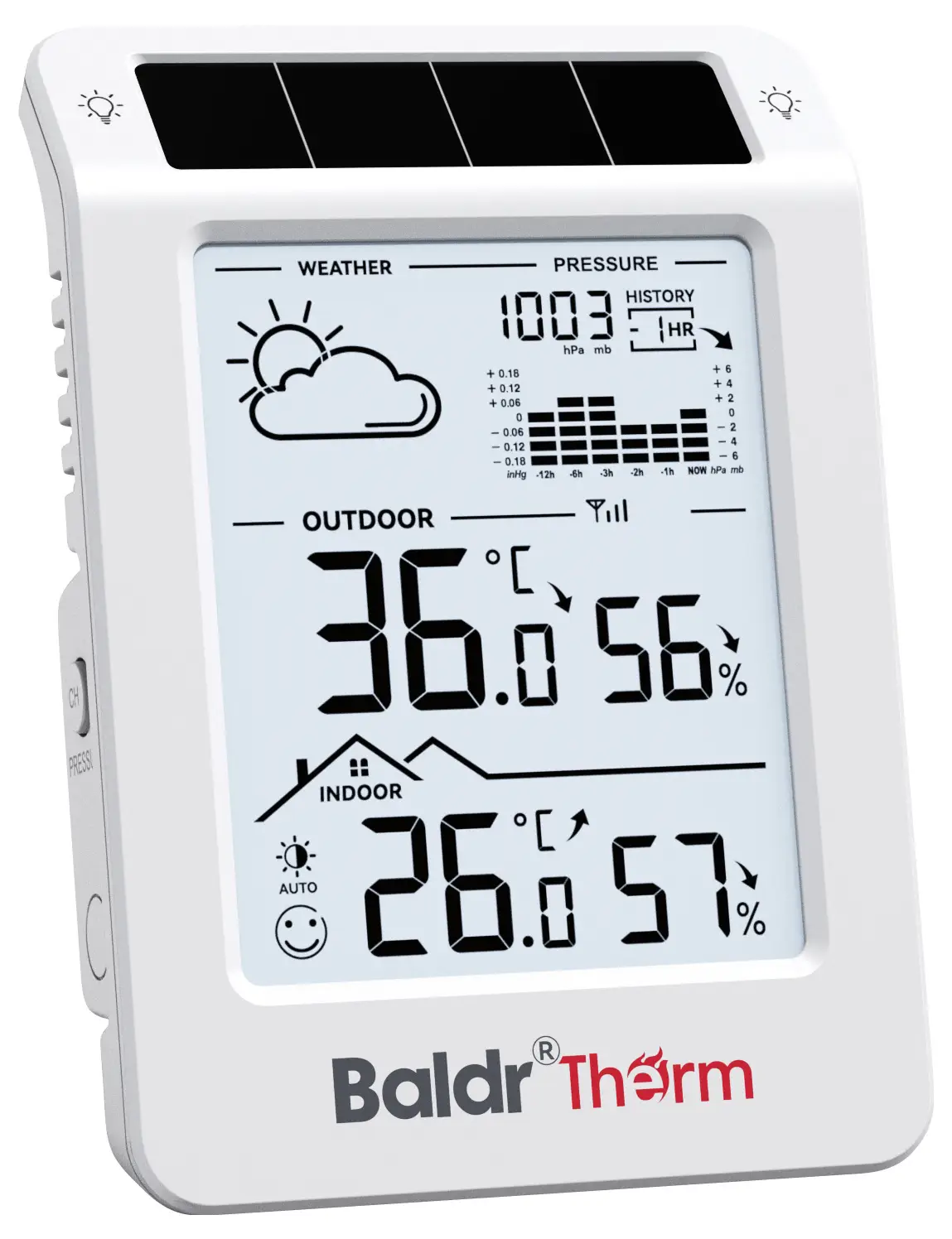 Цифрова метеостанція BaldrTherm білого кольору B0596WT2H2P-V1