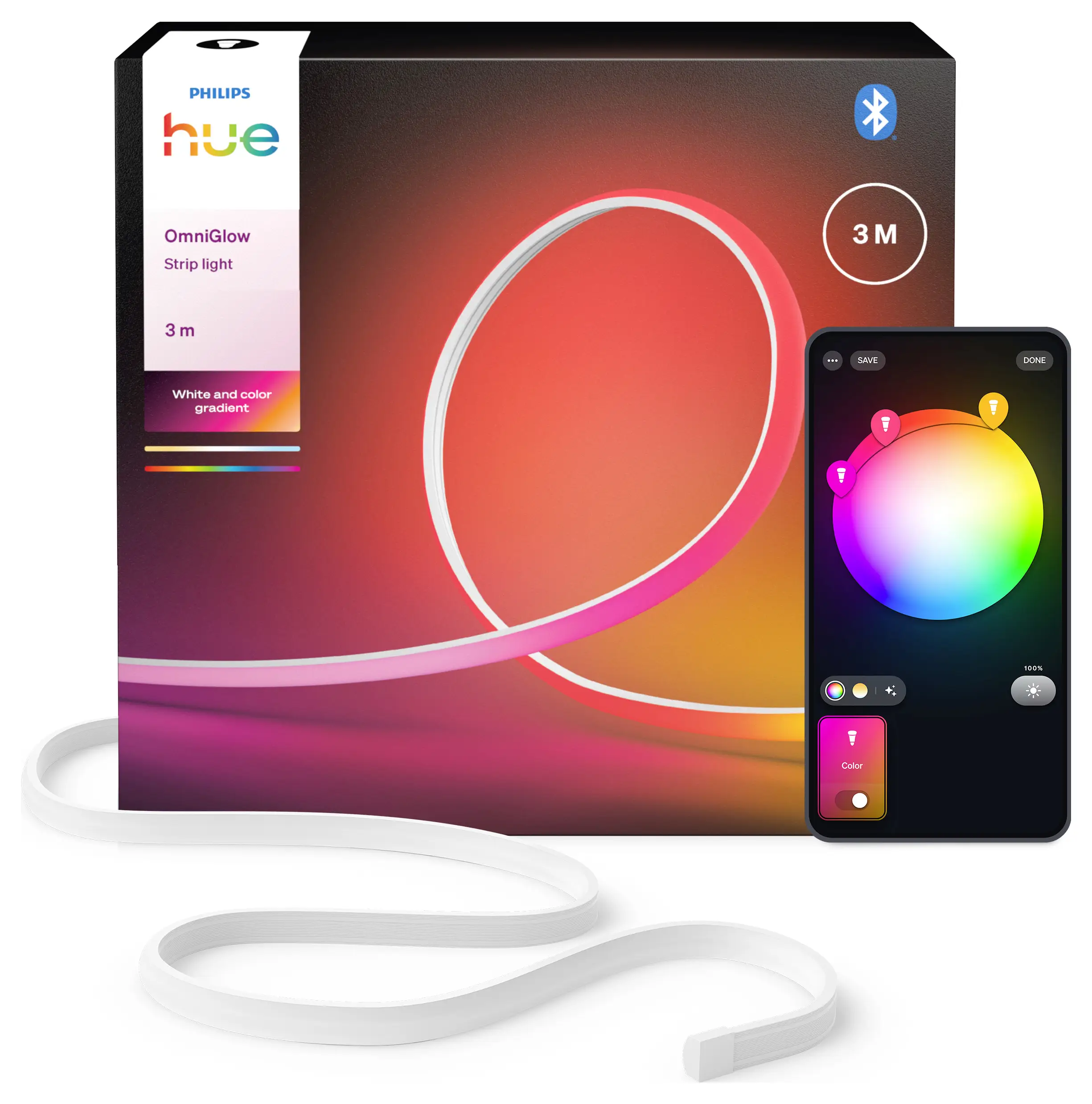 Світлодіодна стрічка Philips Hue 8721103089335 EEK: G (A - G) OmniGlow Gradient 40 Вт RGBICWW