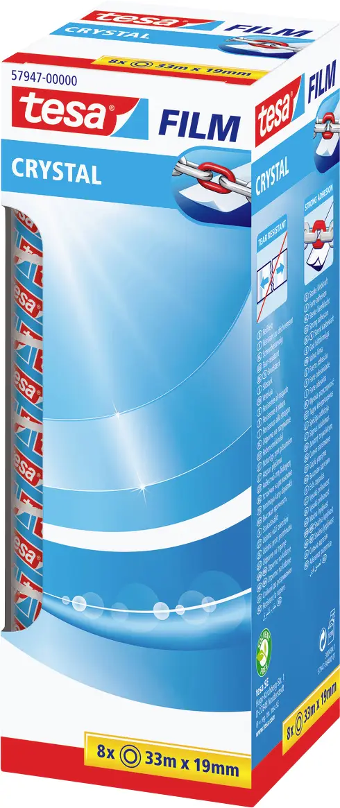 Клейка стрічка tesa tesafilm® 57947-00000-01 (Д x Ш) 33 м x 19 мм 33 м 8 шт.