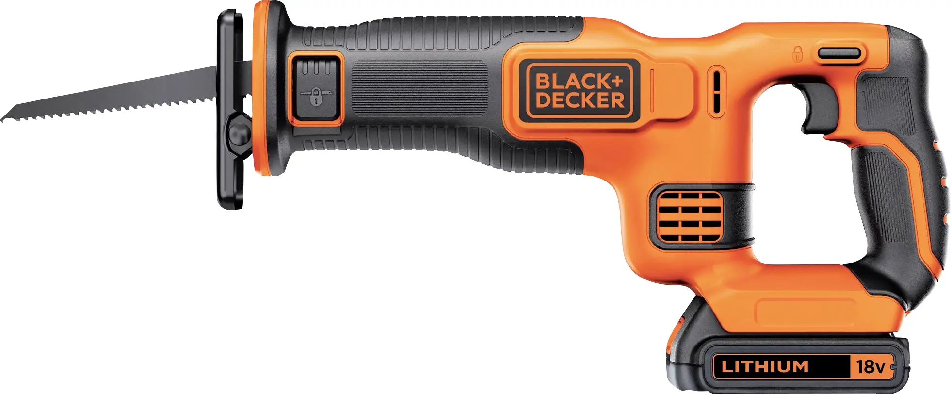 Аккумуляторная сабельная пила Black & Decker BDCR18-QW, в комплекте с аккумулятором и зарядным устройством, 18 В 1,5 Ач.
