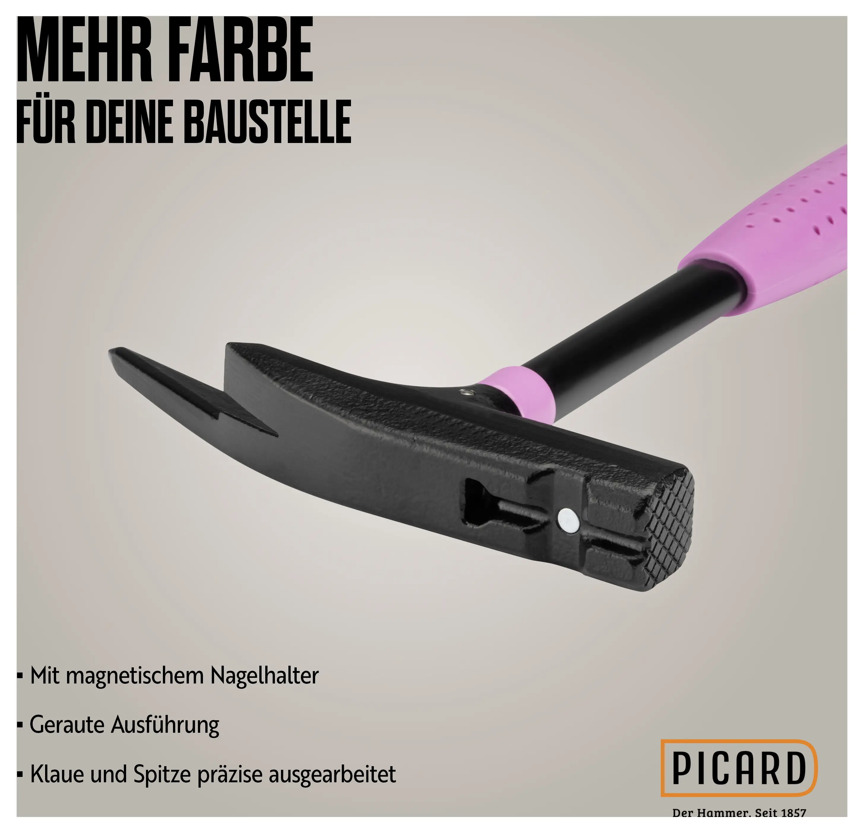 Молоток столярний Picard Pink Edition № 626M 626 DIN 7239 0062610 760 г 320 мм DIN 7239 1 шт.