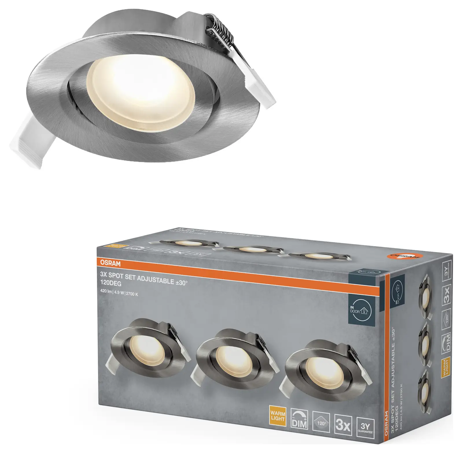 Прожектор, потолочный светильник, светодиодный потолочный прожектор OSRAM HOMELIGHTING 4058075853799 200 лм