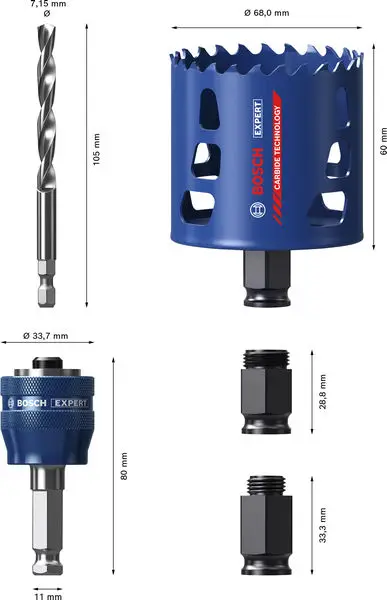 Набор корончатых сверл Bosch 2608901911 2608901911 60 мм 1 шт.