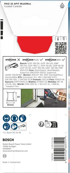 Аксесуари Bosch 2608902070 2608902070 Карбідні універсальні пиляльні полотна 32 мм 1 шт.