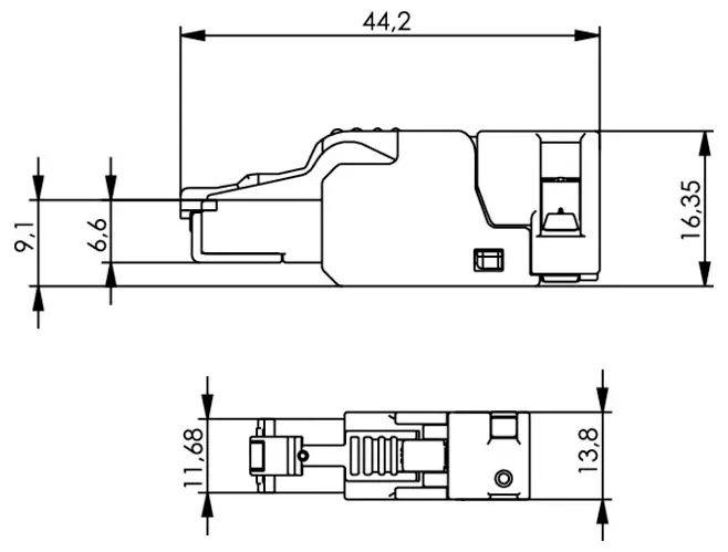 Роз'єм Telegärtner 100023056 чоловічий RJ45 Роз'єм Telegärtner 100023056 100023056 чоловічий Кількість контактів 8P8C 1 шт.